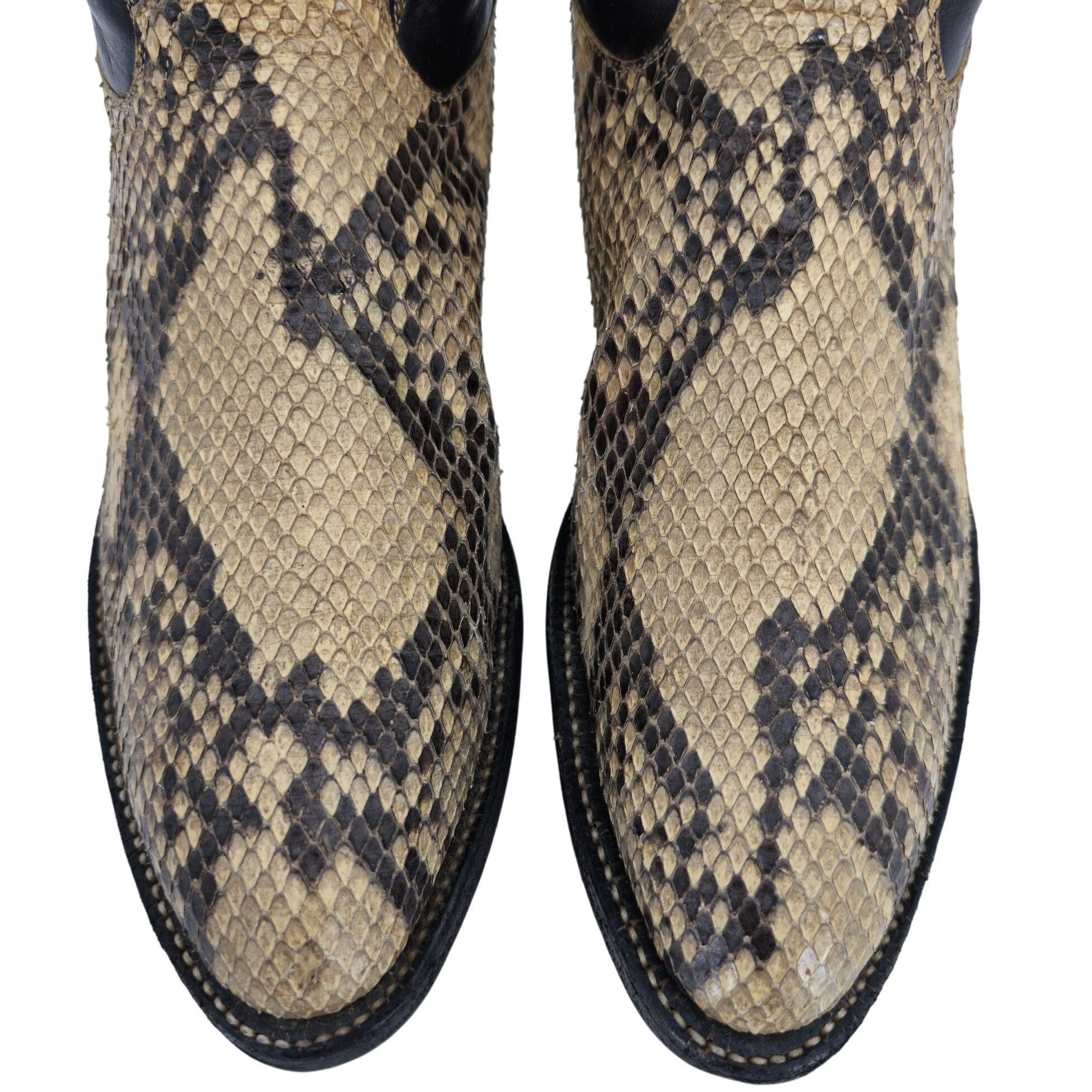 Tony Lama Vintage Exotic Tony Lama Python Snakeskin Men 9 Brown Cowboy Size US 9 / EU 42 - 2 Thumbnail