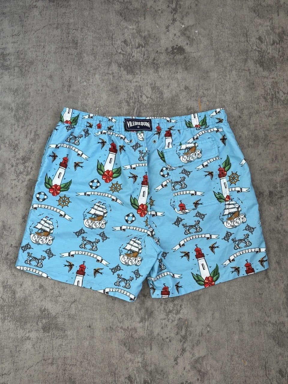 Vilebrequin Vilebrequin St. Tropez AOP Blue Orange Shorts Swim Size US 39 - 1 Thumbnail