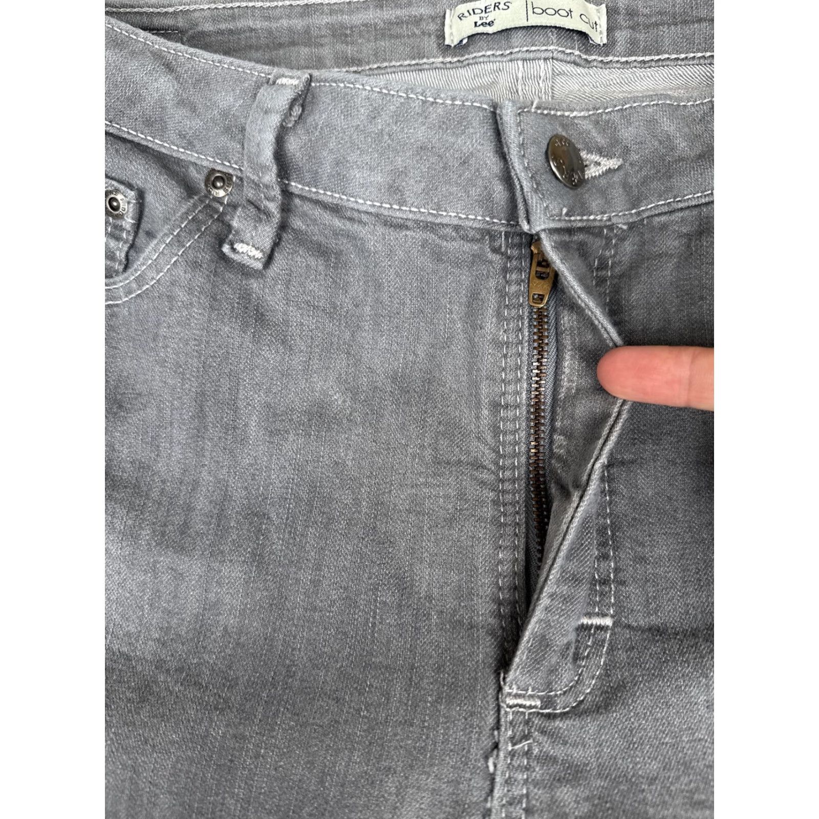 Lee Riders by Lee Bootcut Jeans Womens 12 Gray Medium Wash Mid Rise Stretch 32x30 Size 34" / US 12 / IT 48 - 5 Thumbnail