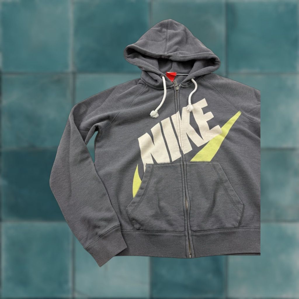 Nike Nike Hoodie Mens Medium Gray Full Zip Big Logo Sample Sweatshirt 545653-021 Size US M / EU 48-50 / 2 - 1 Thumbnail