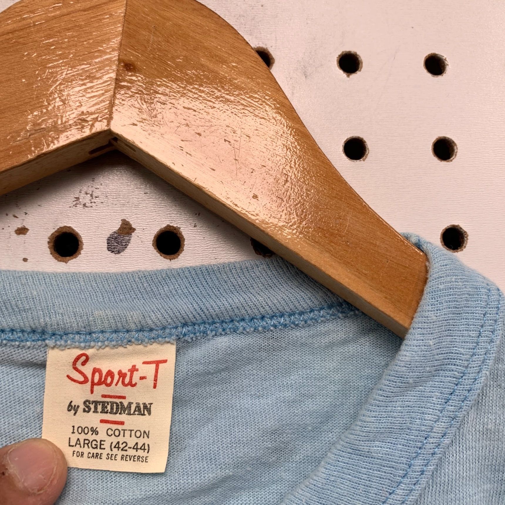 Vintage VTG Gold Rush Shirt Mens Large Blue Cotton 70s Vintage T-Shirt Crew Neck Short Sleeve Made USA 20x26 Mens Size US L / EU 52-54 / 3 - 2 Thumbnail