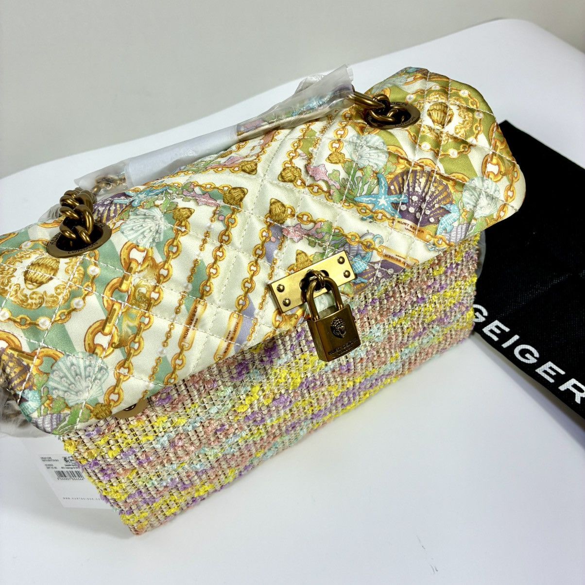 Kurt Geiger Kurt Geiger London Brixton Mixed Media Tweed Shoulder Bag Size ONE SIZE - 12 Thumbnail