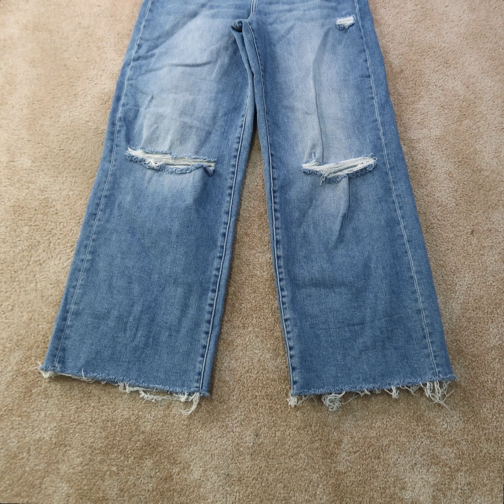 Vintage Altar’d State Women’s Jeans Skinny Distressed Denim Stretch Blue Size 31 Jeans Womens 5-Pocket Zipper Button Fringe Distressed Size 24" / US 00 / IT 34 - 2 Thumbnail
