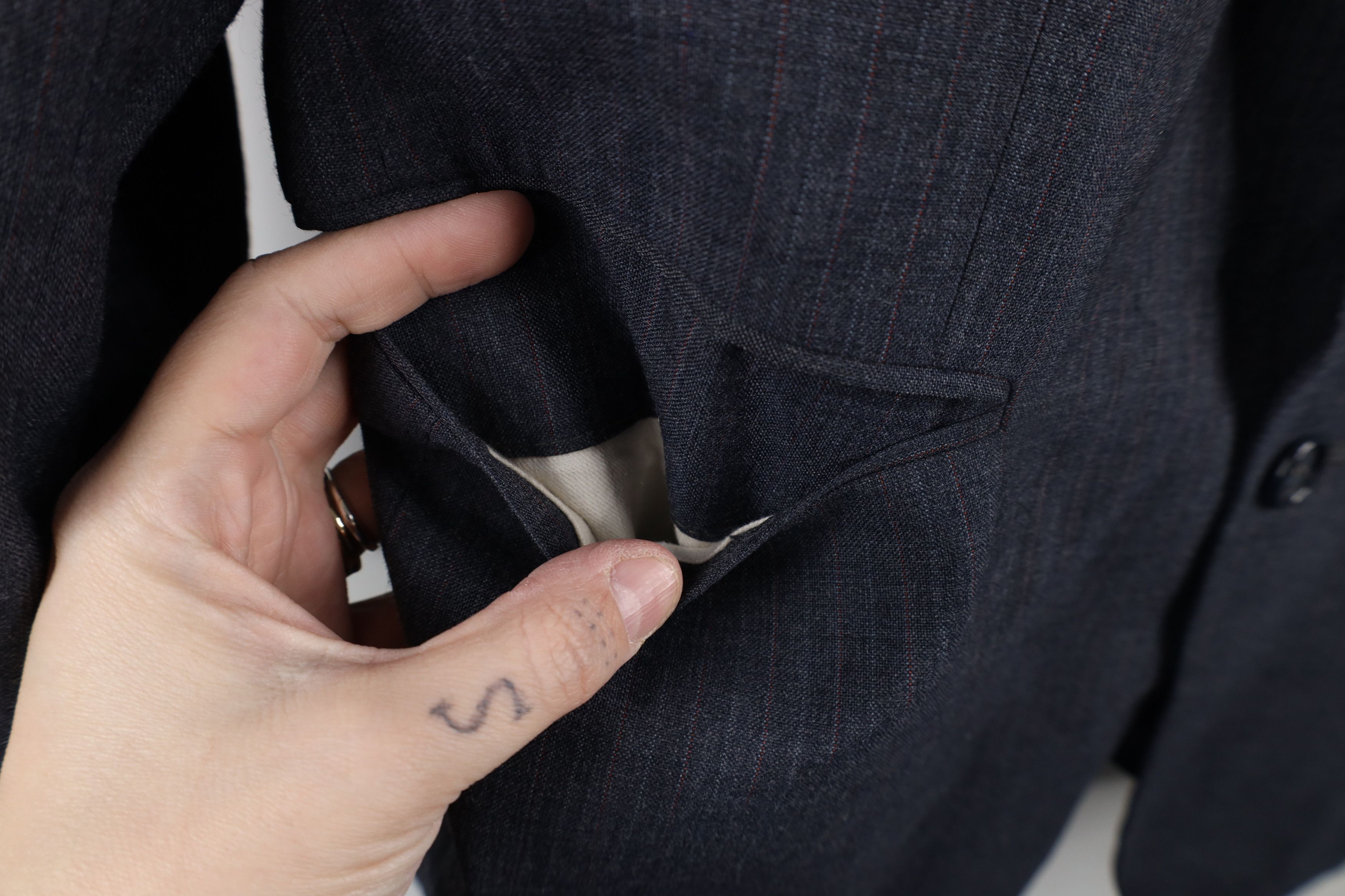 Vintage Vintage 80s 90s Streetwear Pinstriped Suit Coat Jacket Size US L / EU 52-54 / 3 - 6 Thumbnail