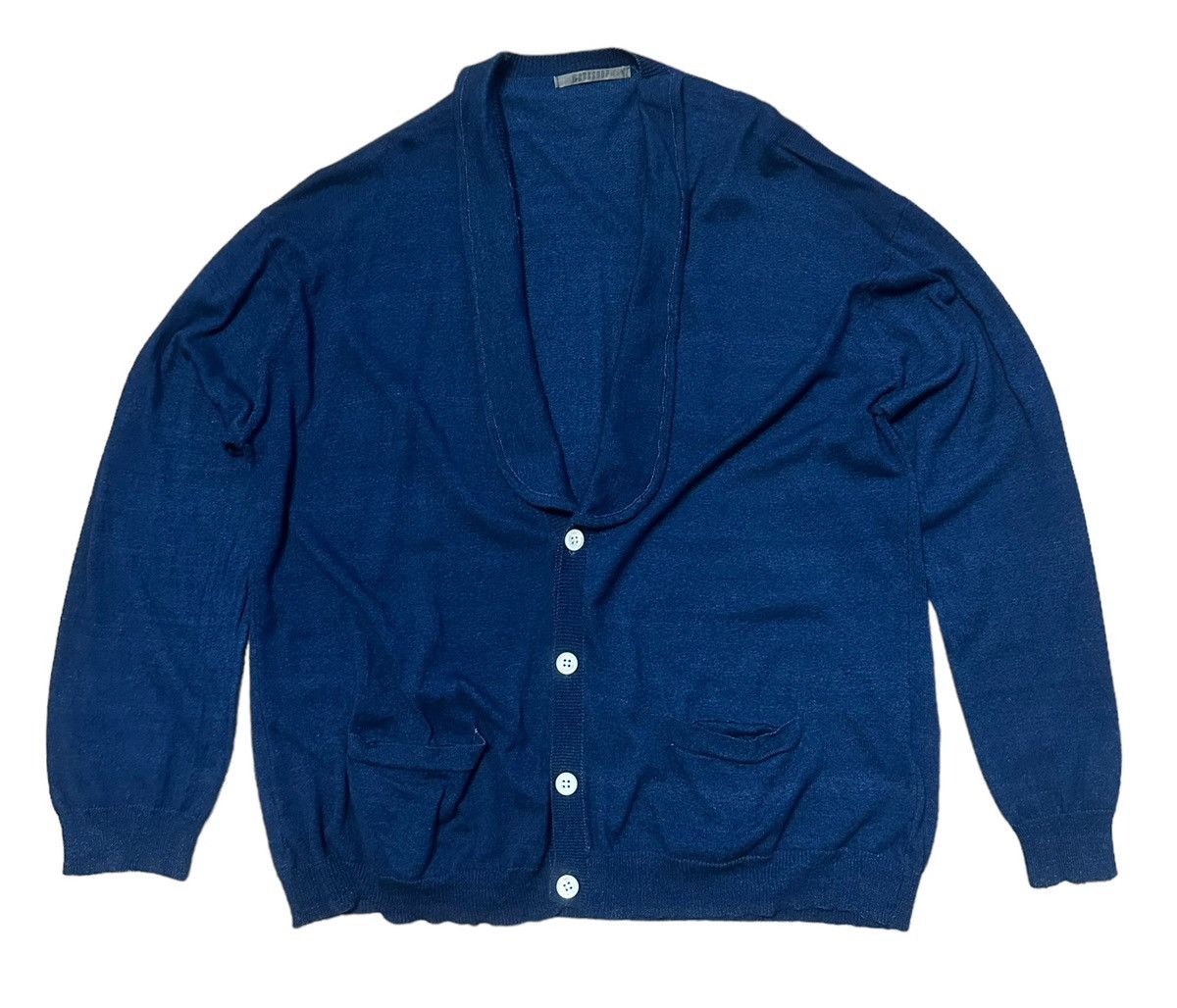 Yohji Yamamoto Archive Y's Workshop Shawl Collar Blue Indigo Cardigan Size US M / EU 48-50 / 2 - 1 Thumbnail