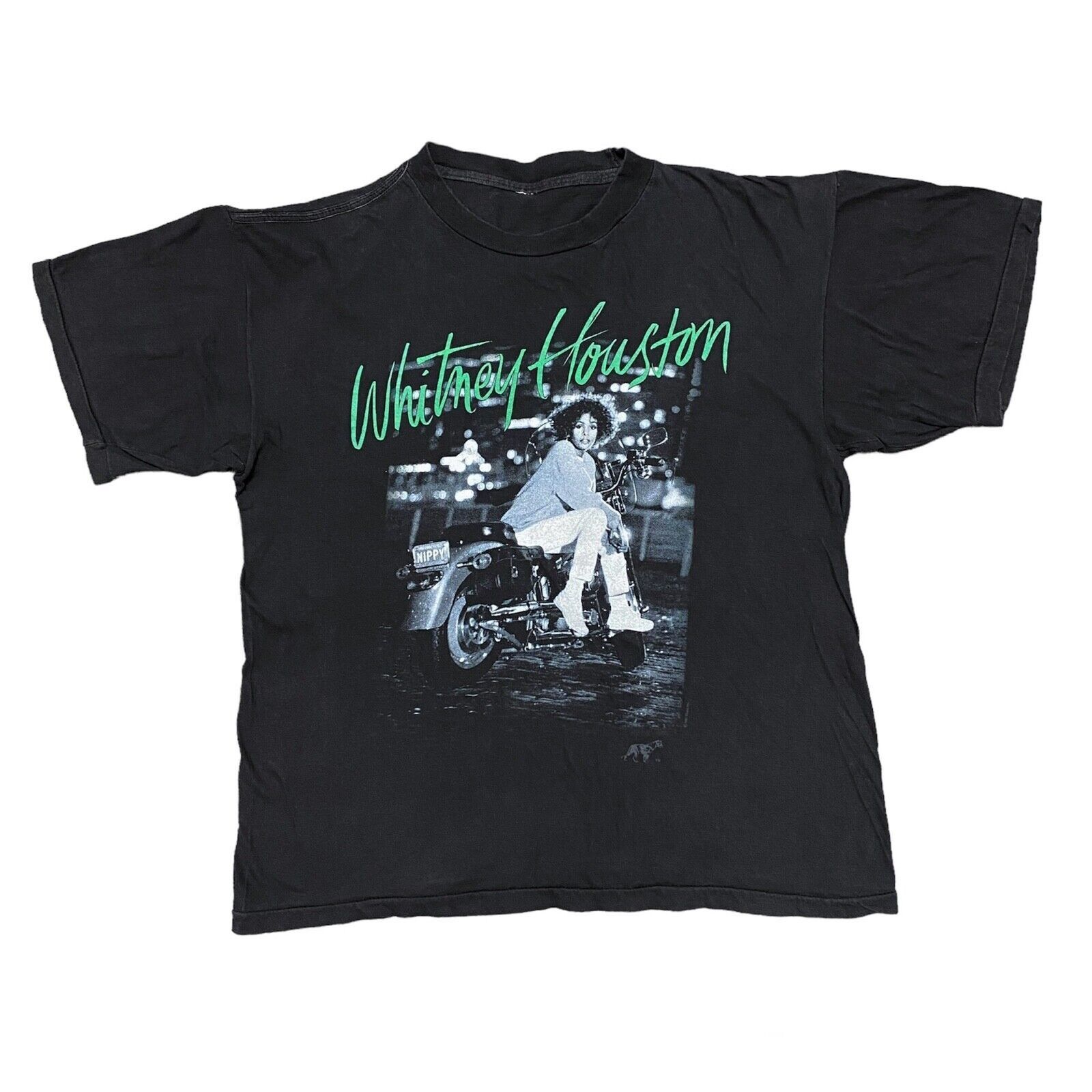 image of 1991 Vintage Whitney Houston Shirt Vintage Band Tees in Black, Men's (Size Large)