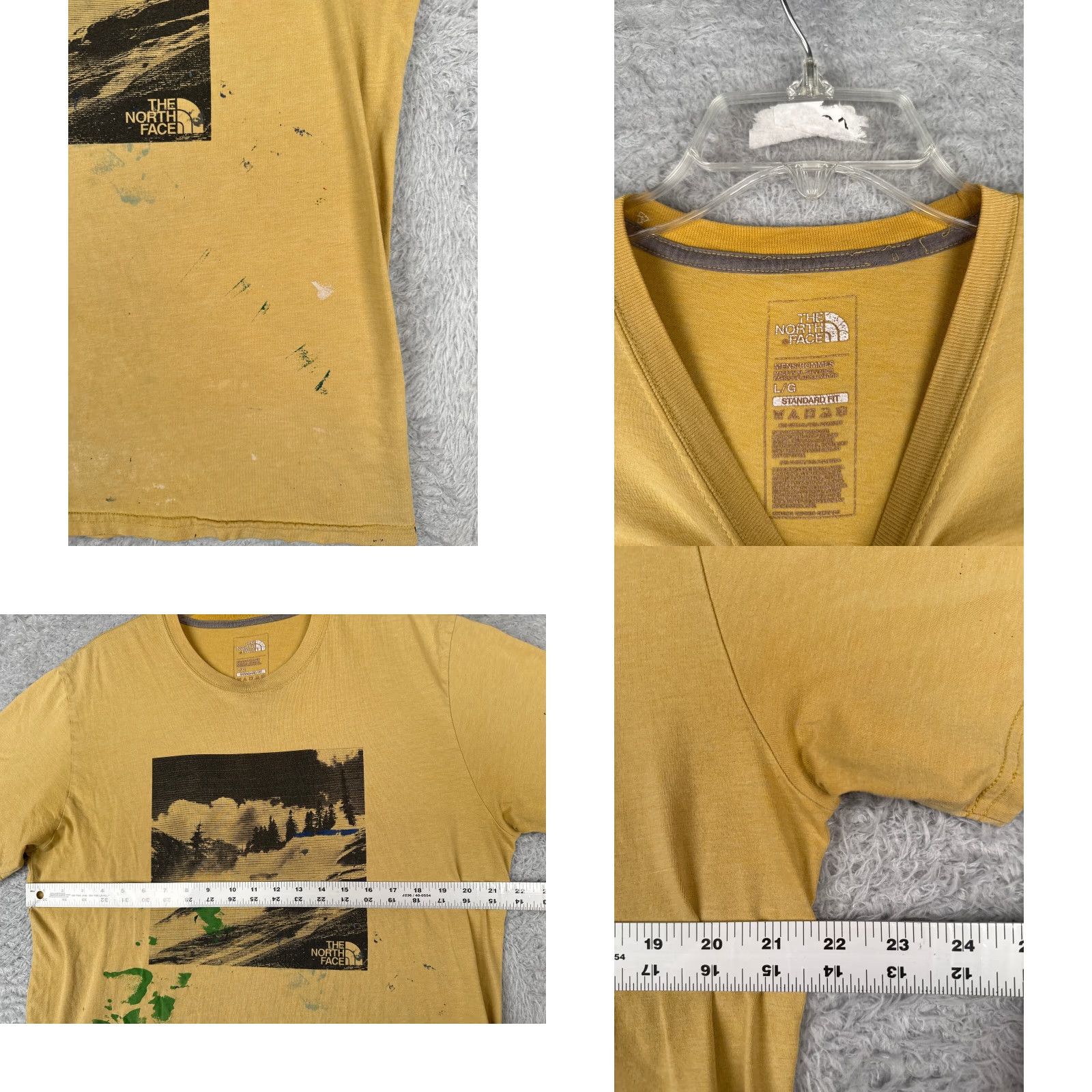 The North Face The North Face Shirt Men Large Yellow Short Sleeve Crew Neck Cotton Blend Artist Size US L / EU 52-54 / 3 - 8 Thumbnail