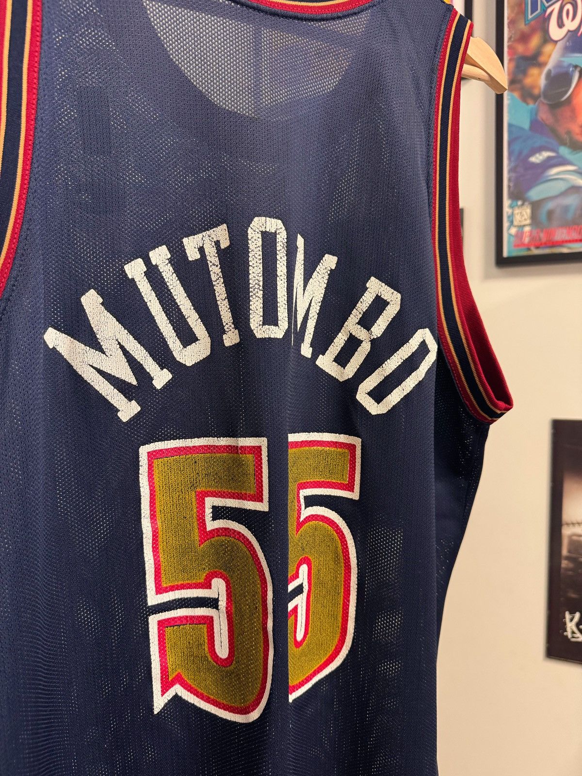Champion × NBA × Vintage 90s NBA Nuggets #55 Mutumbo Blank Jersey Size US L / EU 52-54 / 3 - 3 Thumbnail