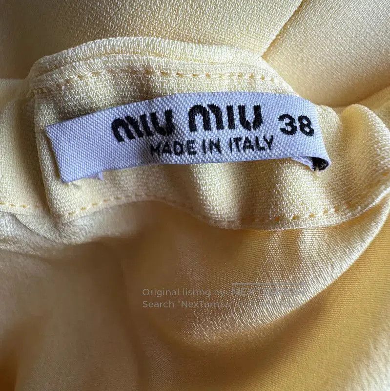 Miu Miu Miu Miu Sleeveless Lemon Yellow Midi Dress . Size S / US 4 / IT 40 - 7 Thumbnail