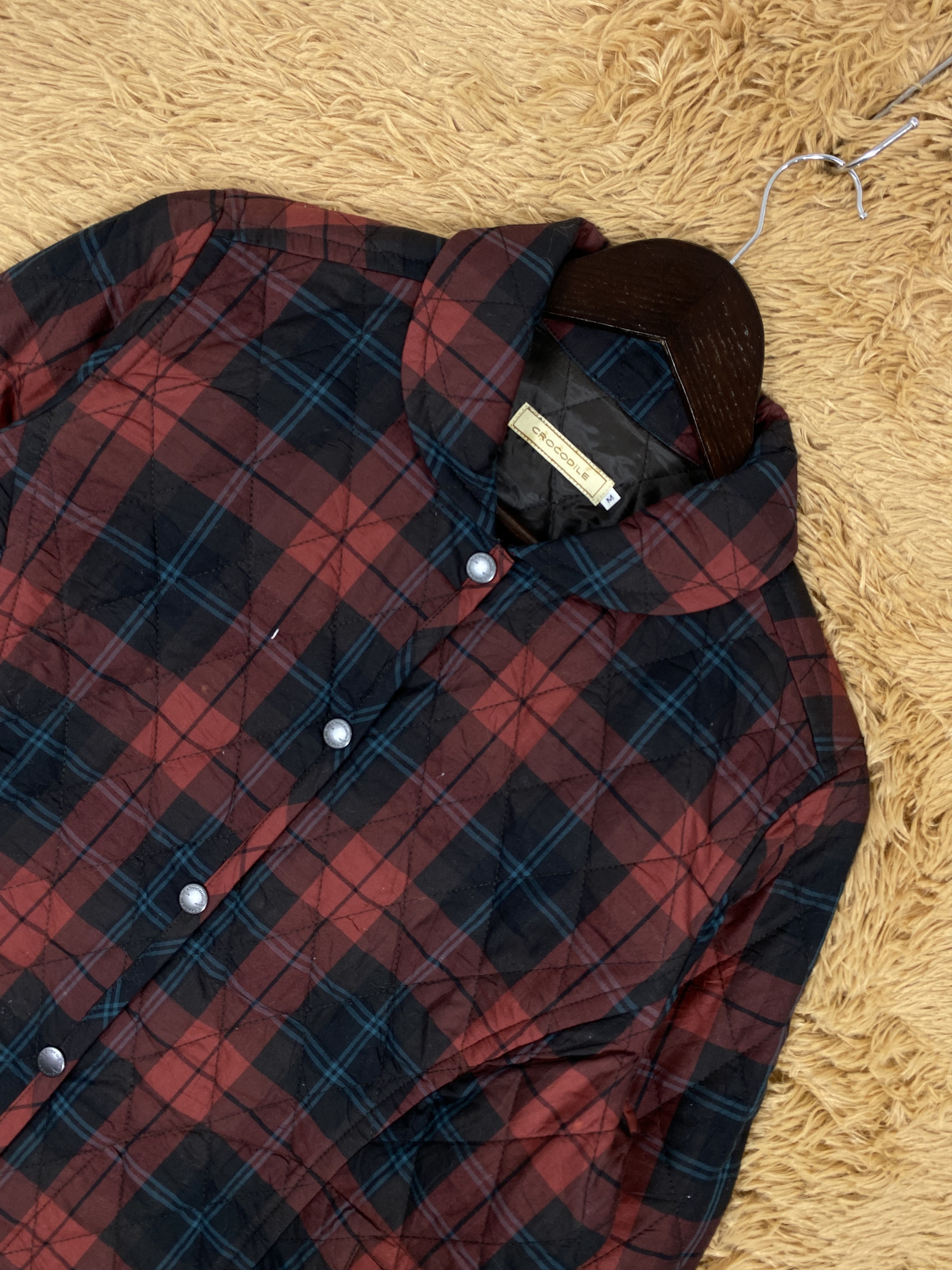 Japanese Brand Vintage Crocodile Flannel Quilted Lining Jacket PJ2404 Size US S / EU 44-46 / 1 - 2 Thumbnail