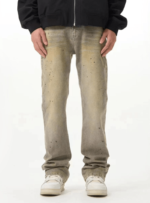 Japanese Brand × Jean High street hip-hop washed distressed ink-splashed jeans Size US 32 / EU 48 - 2 Thumbnail