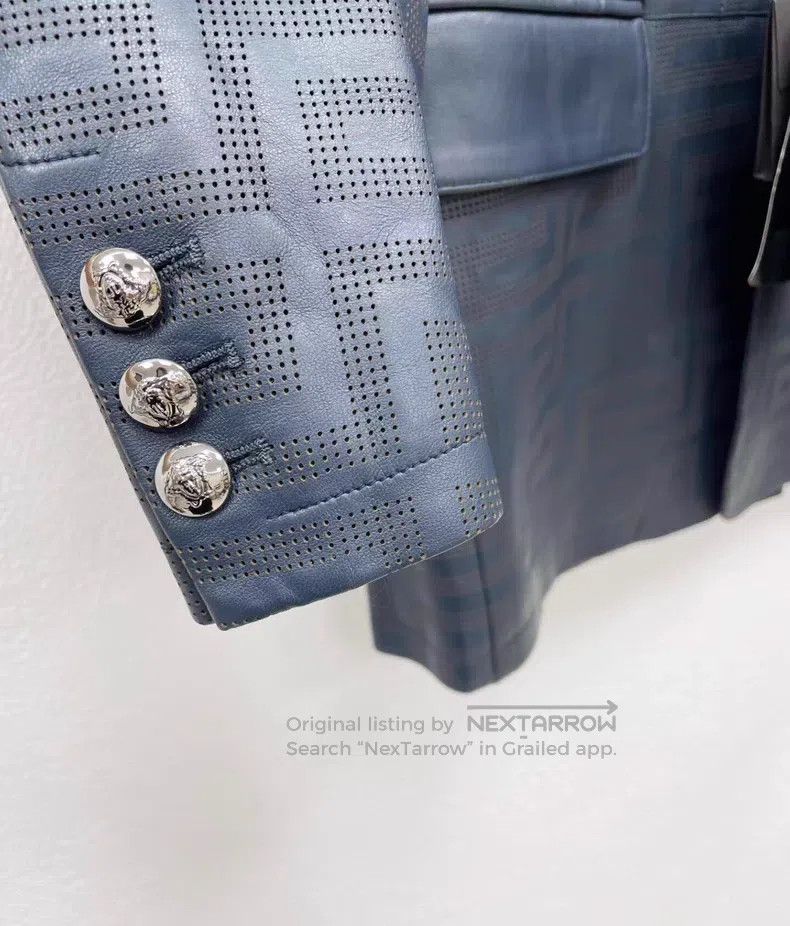 Versace Versace Main line leather coat Size 52S - 3 Thumbnail