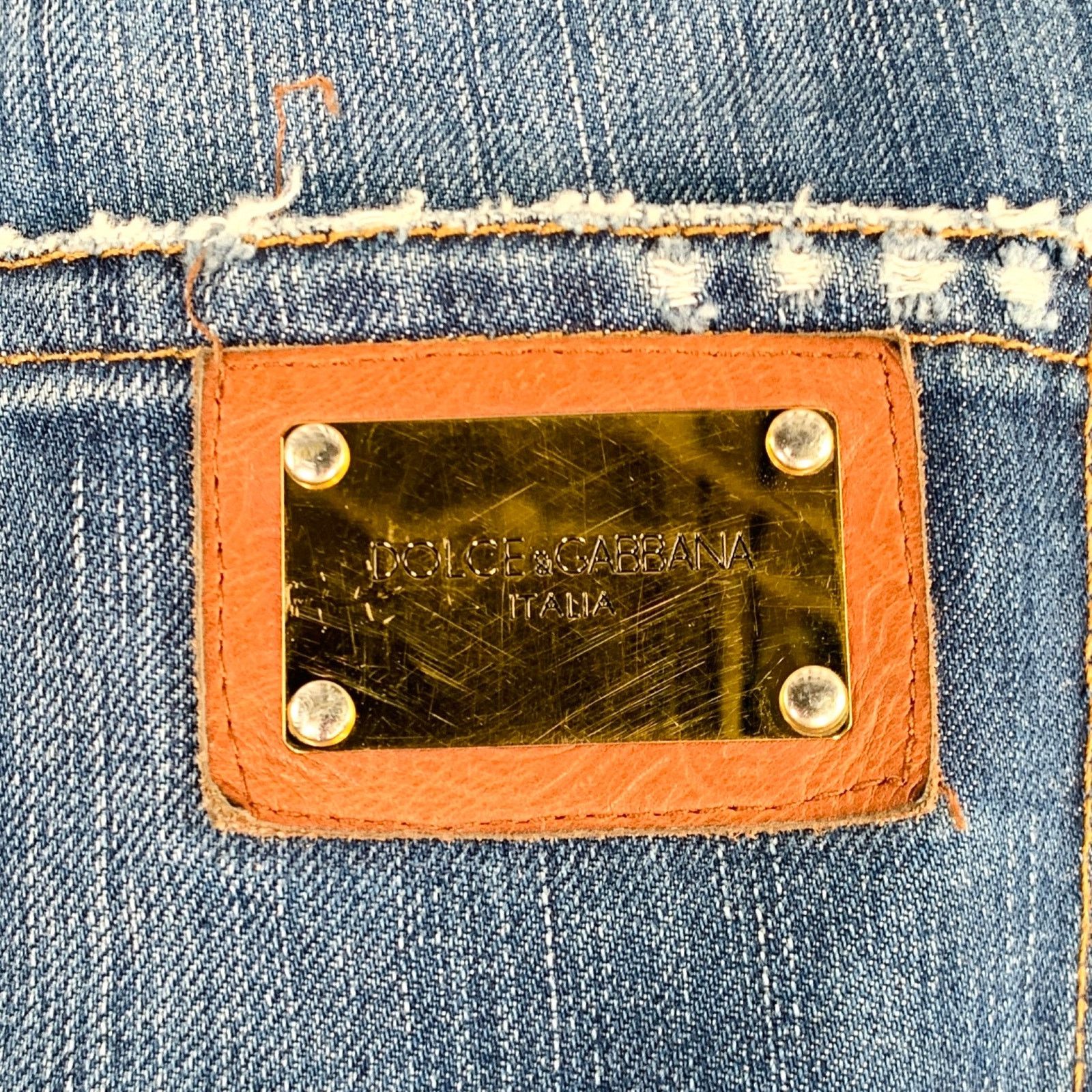 Dolce & Gabbana DOLCE & GABBANA Size 28 Blue Distressed Cotton Jeans Size US 28 / EU 44 - 4 Thumbnail