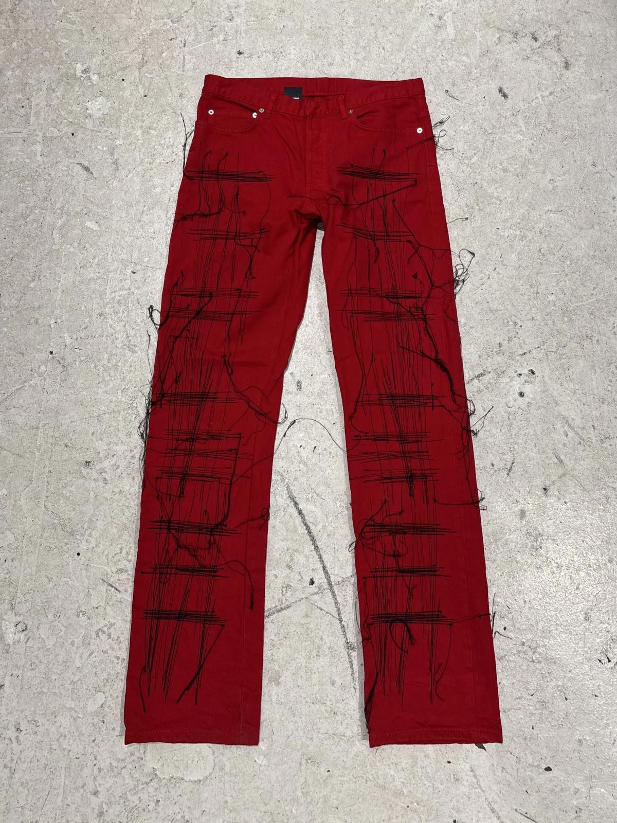 Dior Dior Homme Red Stitch Denim Size US 33 - 1 Thumbnail