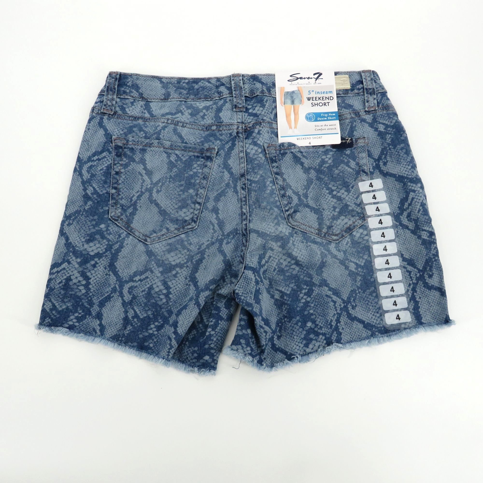 Seven 7 Seven7 Womens 5" Inseam Weekend Denim Shorts Fray Hem Comfor Size 27" / US 4 / IT 40 - 1 Thumbnail