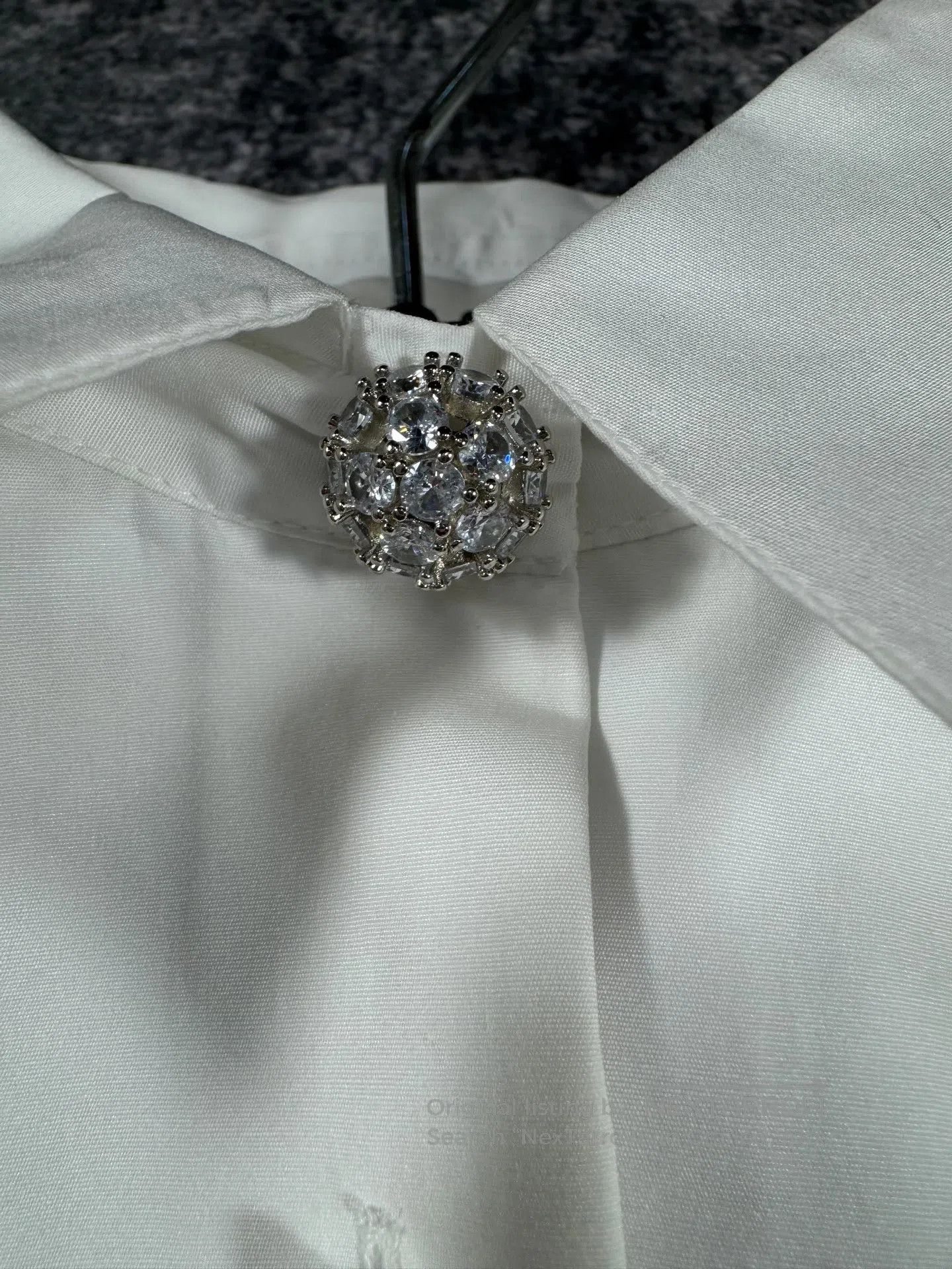Miu Miu Miu Miu White Crystal Button Shirt| Size S / US 4 / IT 40 - 3 Thumbnail