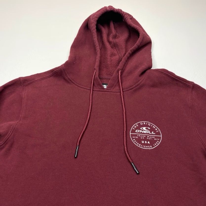 O'Neill O'NEILL Hoodie Large Maroon Pullover Hooded Logo Back Drawstring - Large Standard Fit - Men - Size L Size US L / EU 52-54 / 3 - 5 Thumbnail