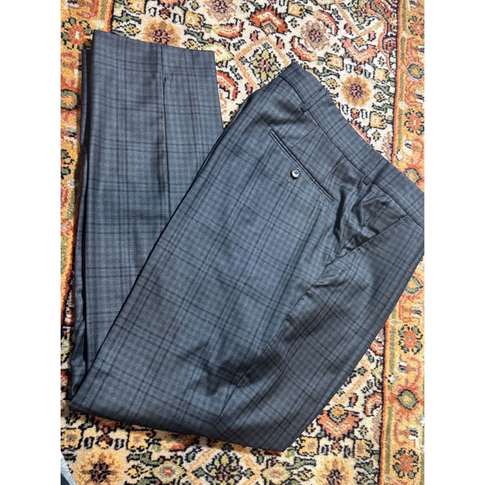 Tom Ford Tom Ford Gray Plaid Flannel Trousers 58R 37x30.5 Pants Wool Size 38R - 1 Thumbnail