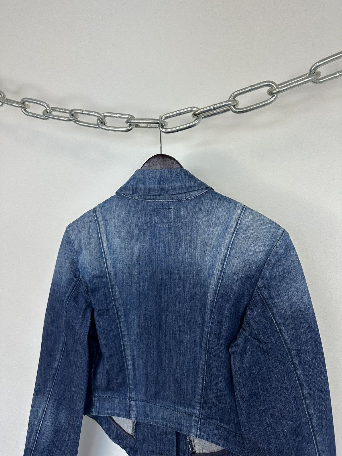Miss Sixty Vintage Miss Sixty Avant Garde Y2K Crazy Biker Denim Jacket Size L / US 10 / IT 46 - 8 Thumbnail