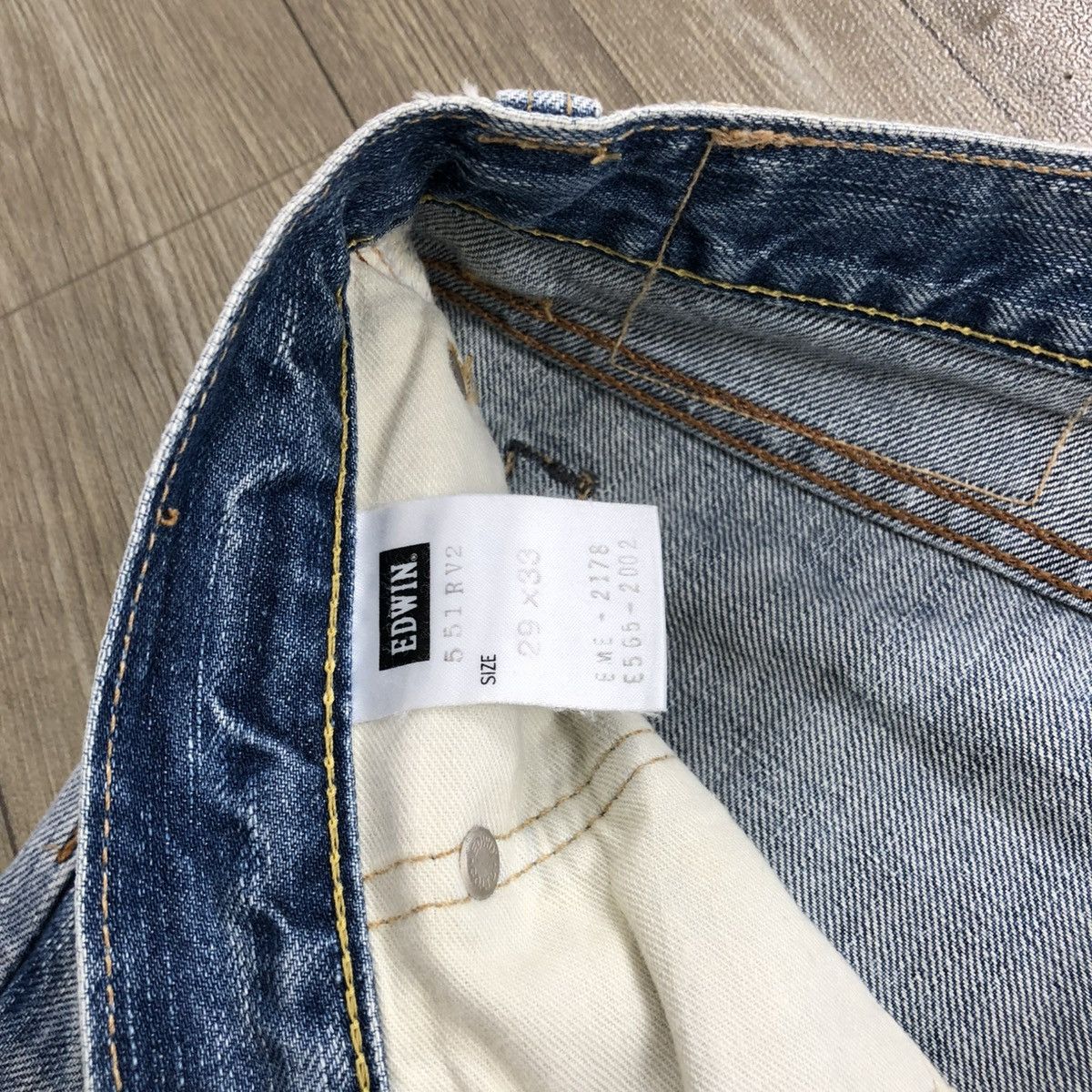 Edwin × If Six Was Nine × Le Grande Bleu (L.G.B.) 2000s Edwin 503 Distressed Punk Faded Bootcut Flared Jeans Size US 29 - 12 Thumbnail