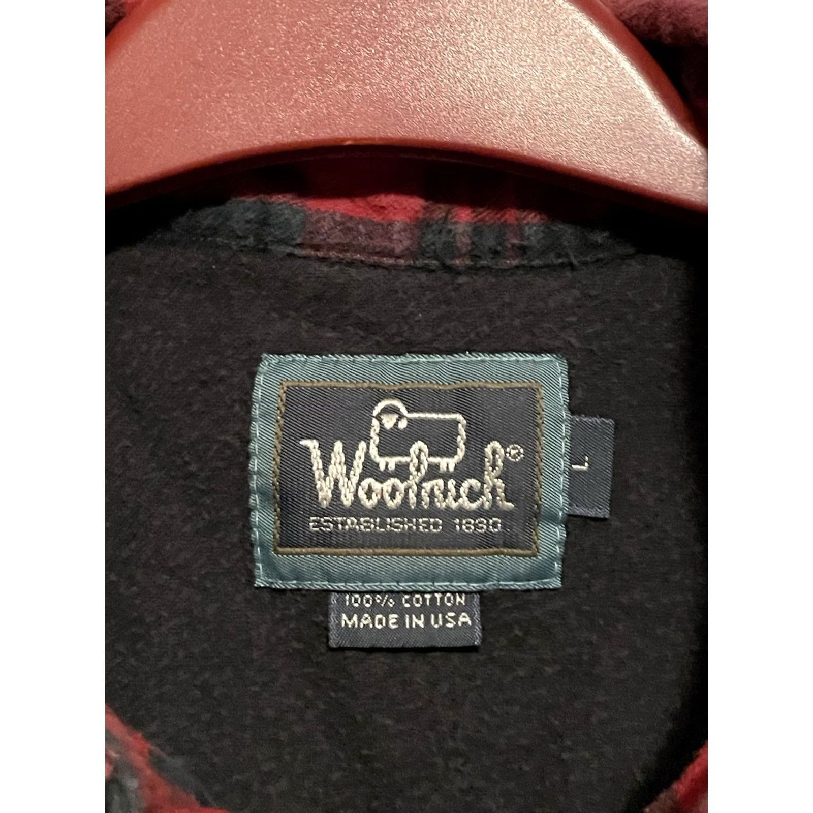 Vintage VINTAGE Woolrich Shirt Mens L Red Plaid Button-Up Long Sleeve Cotton Flannel Pockets USA Size US L / EU 52-54 / 3 - 3 Thumbnail