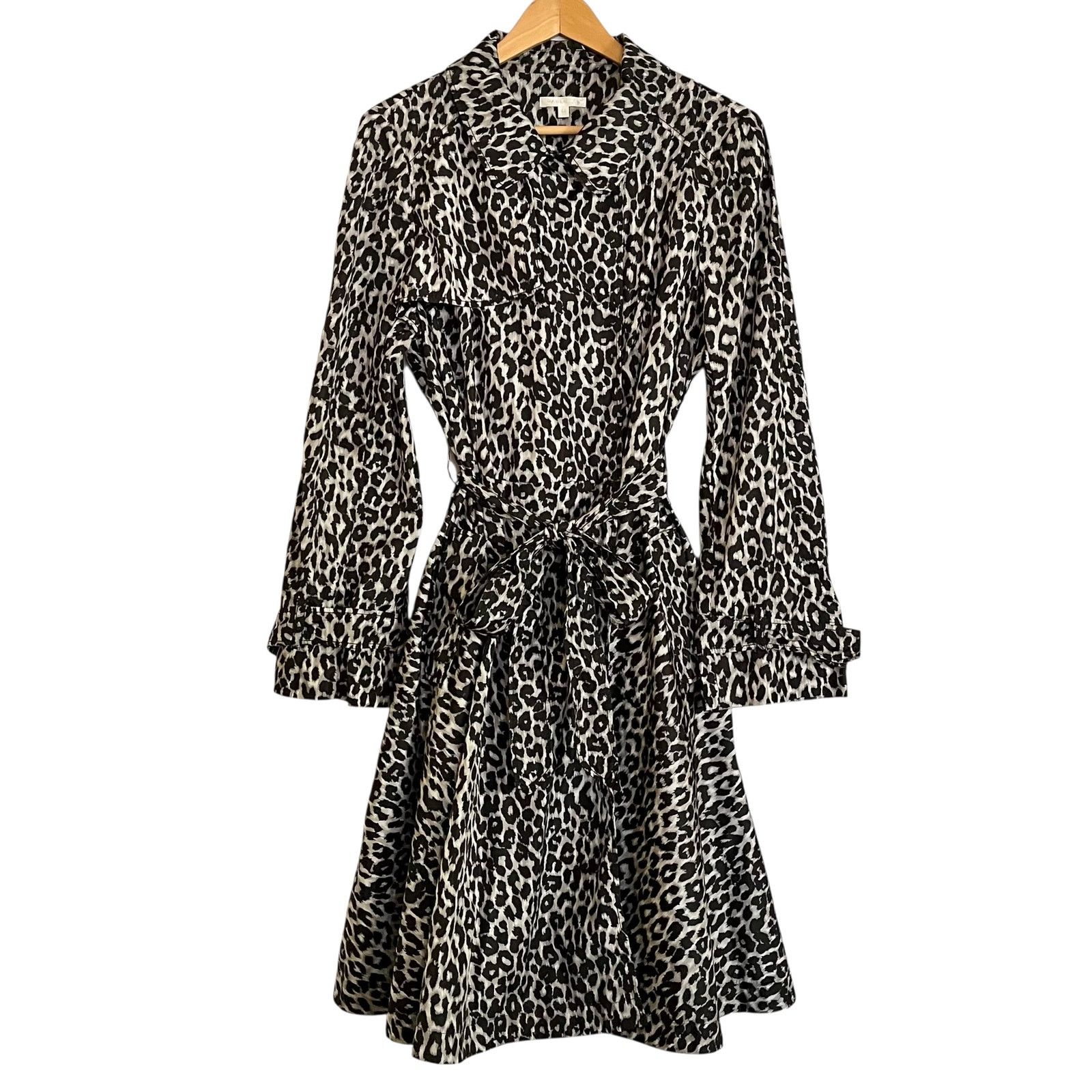 PAULE KA Paule Ka Leopard Print Technical Cotton Women's Trench Coat Size XL / US 12-14 / IT 48-50 - 11 Thumbnail