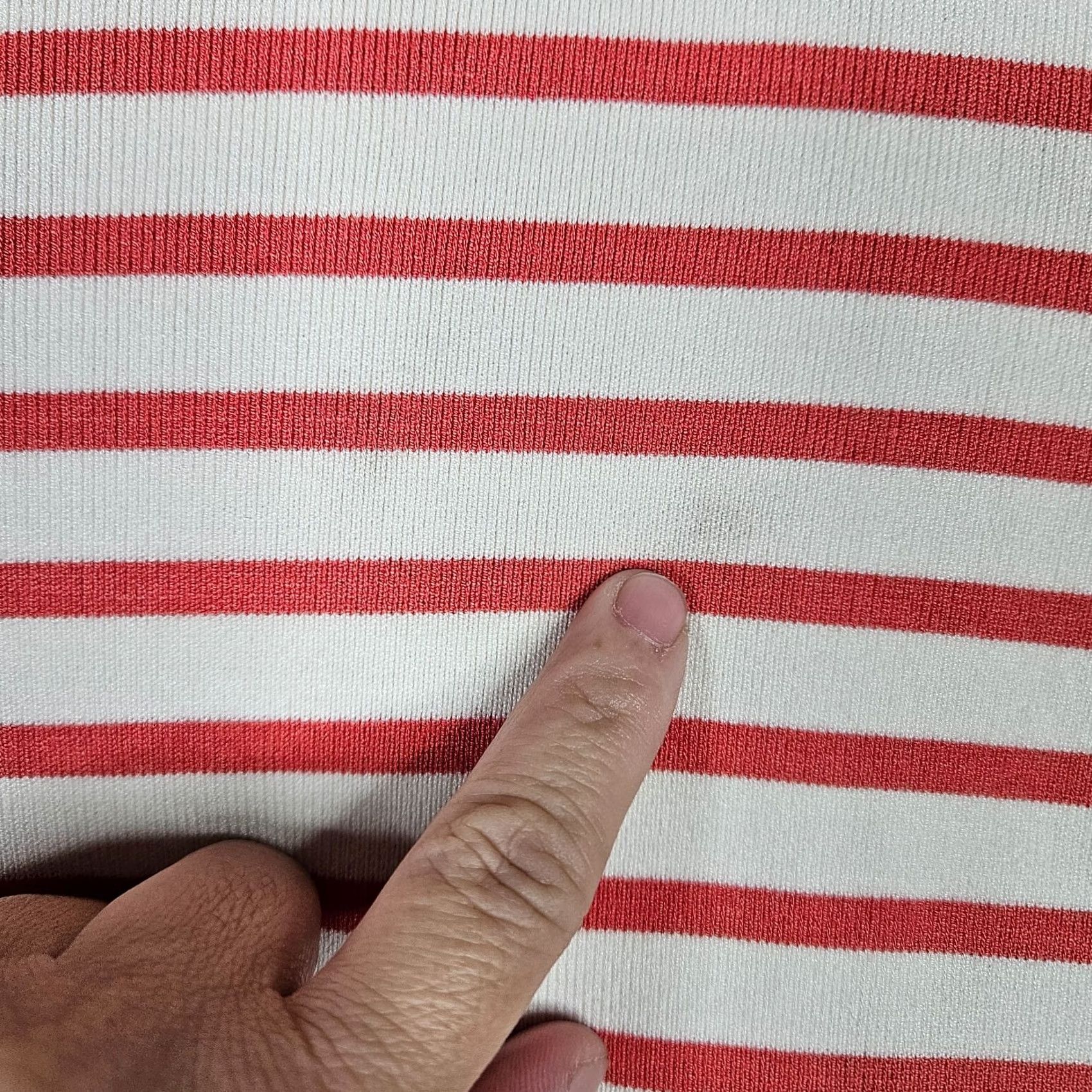 Banana Republic Banana Republic Top Shirt Womens XL Orange White Stripes Short Sleeve Round Neck Casual Knit Top Striped All Seasons 90s? Size XL / US 12-14 / IT 48-50 - 4 Thumbnail