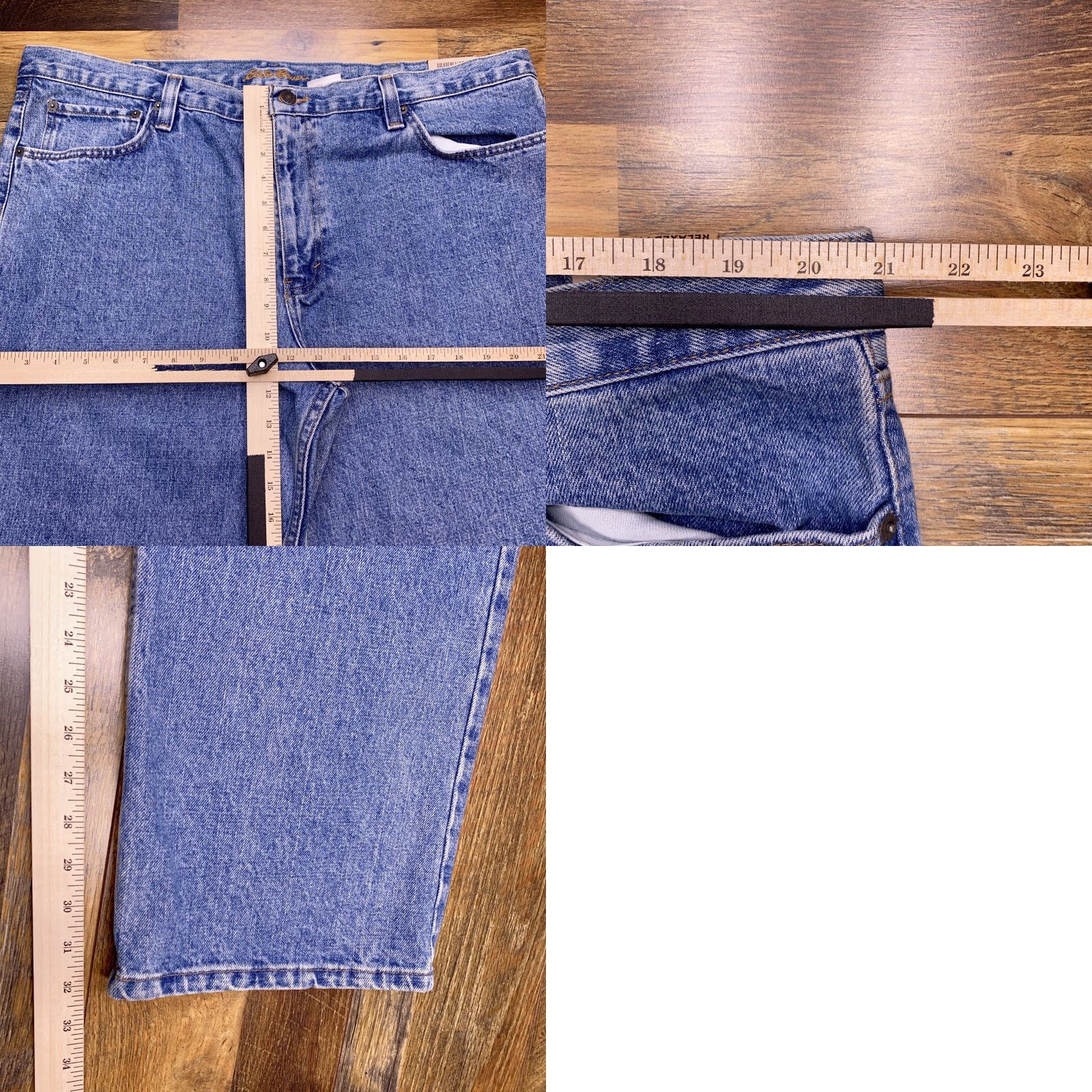 Eddie Bauer Eddie Bauer Jeans Mens 42x32 Relaxed Fit Stone Washed Blue Denim Logo 5-Pocket Straight Medium Wash Size US 42 / EU 58 - 9 Thumbnail