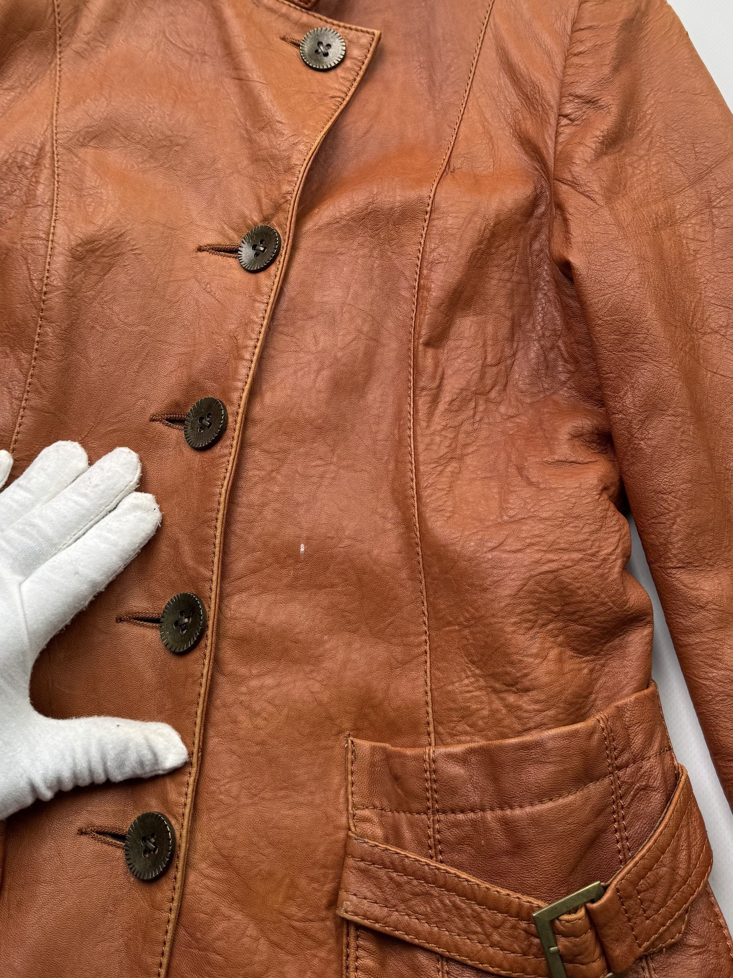 Vintage Vintage Leather Jacket With Straps B523(V88)E2 Size M / US 6-8 / IT 42-44 - 4 Thumbnail