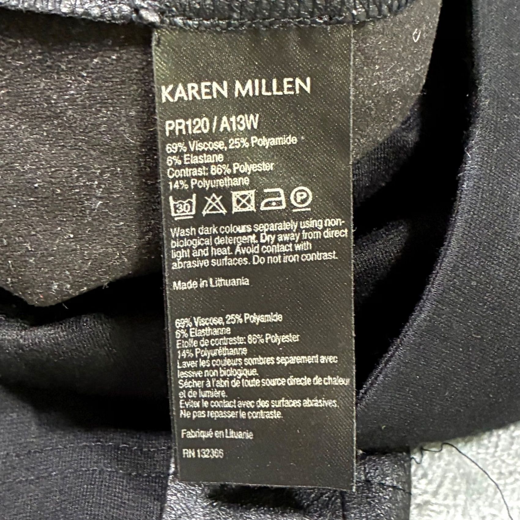 Karen Millen Karen Millen Black Faux Leather Panel Leggings Pants Womens 4 Size 27" / US 4 / IT 40 - 6 Thumbnail