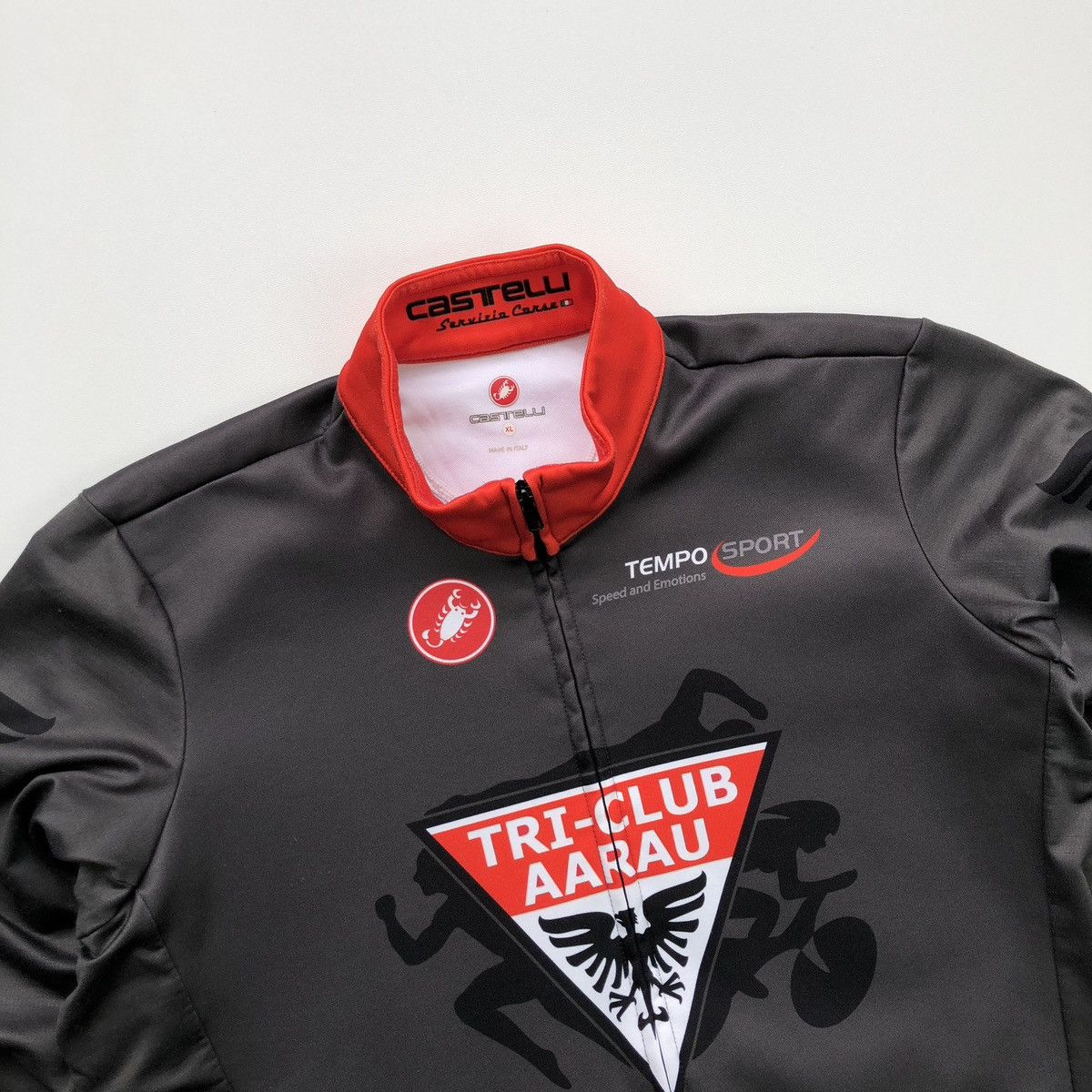 Other Costelli Tri-Club Aarau Full Zip Cycling Jersey Grey Size US XL / EU 56 / 4 - 2 Thumbnail