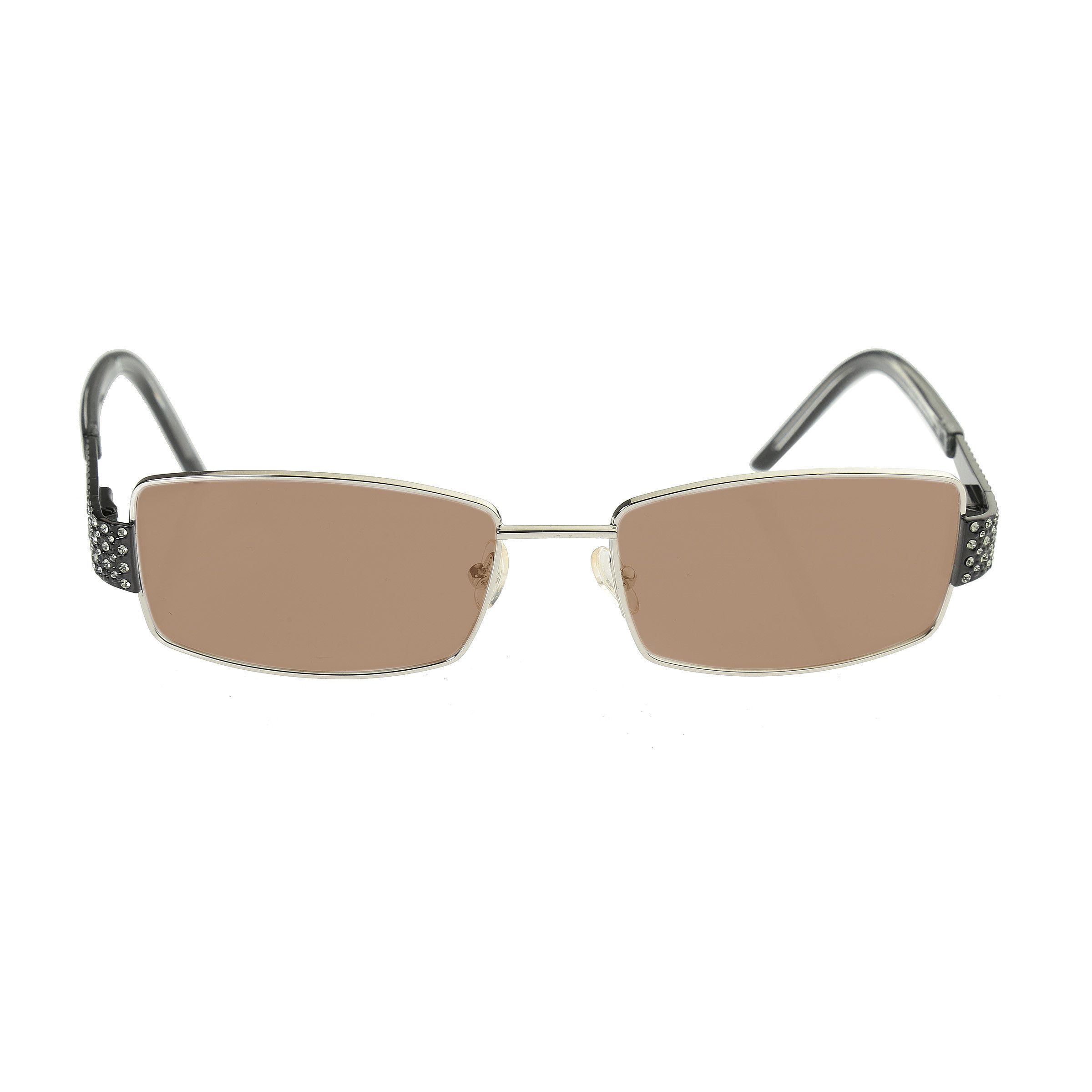 Valentino Valentino '90s Crystal Brown Rectangular Frame Sunglasses Size ONE SIZE - 3 Thumbnail