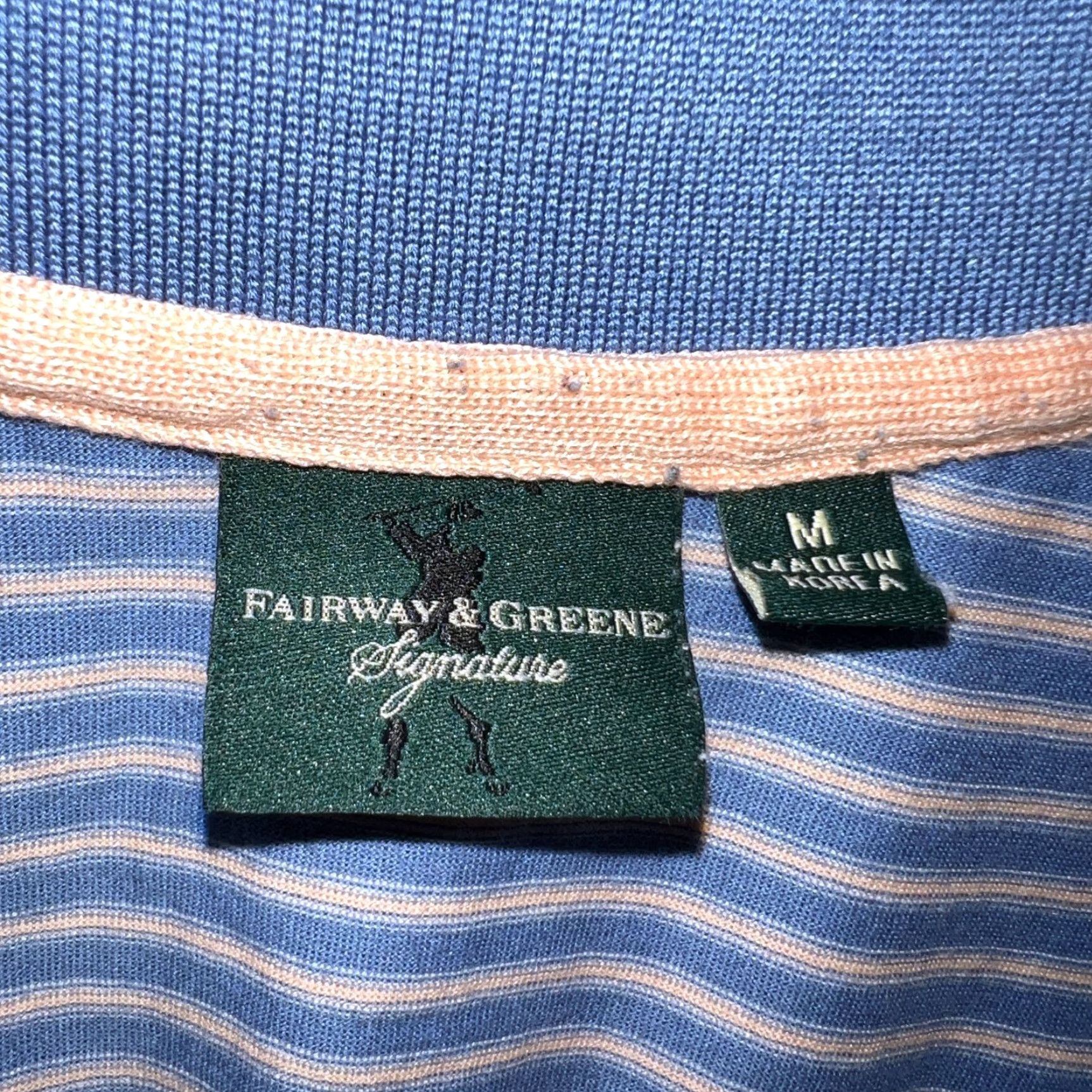 Vintage VINTAGE Fairway & Greene Polo Shirt Men's Size M Short Sleeve Striped Blue Pink Golf Casual Size US M / EU 48-50 / 2 - 2 Thumbnail
