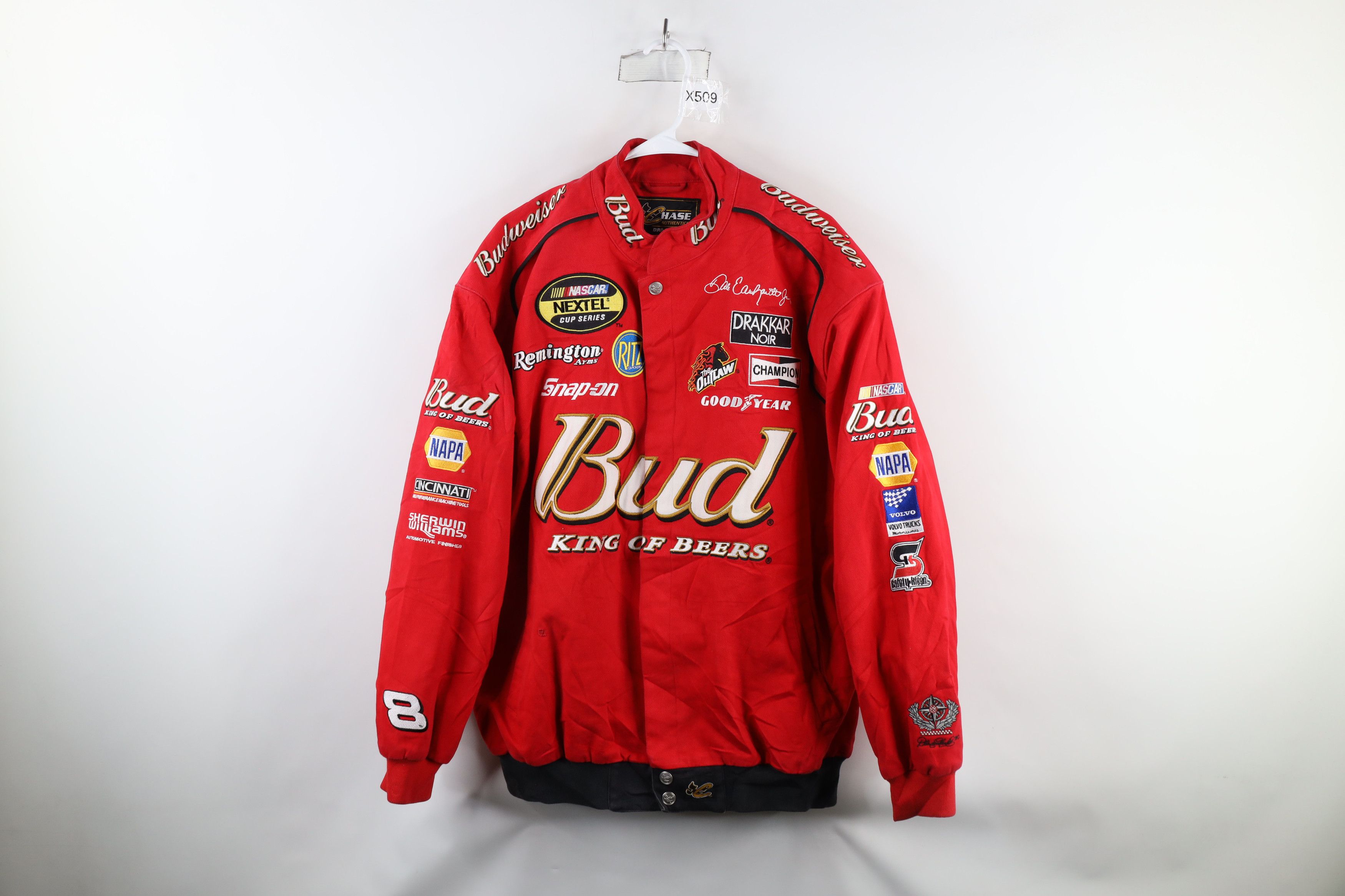Vintage Vintage NASCAR Budweiser Dale Earnhardt Jr Pit Crew Jacket Size ONE SIZE - 1 Thumbnail