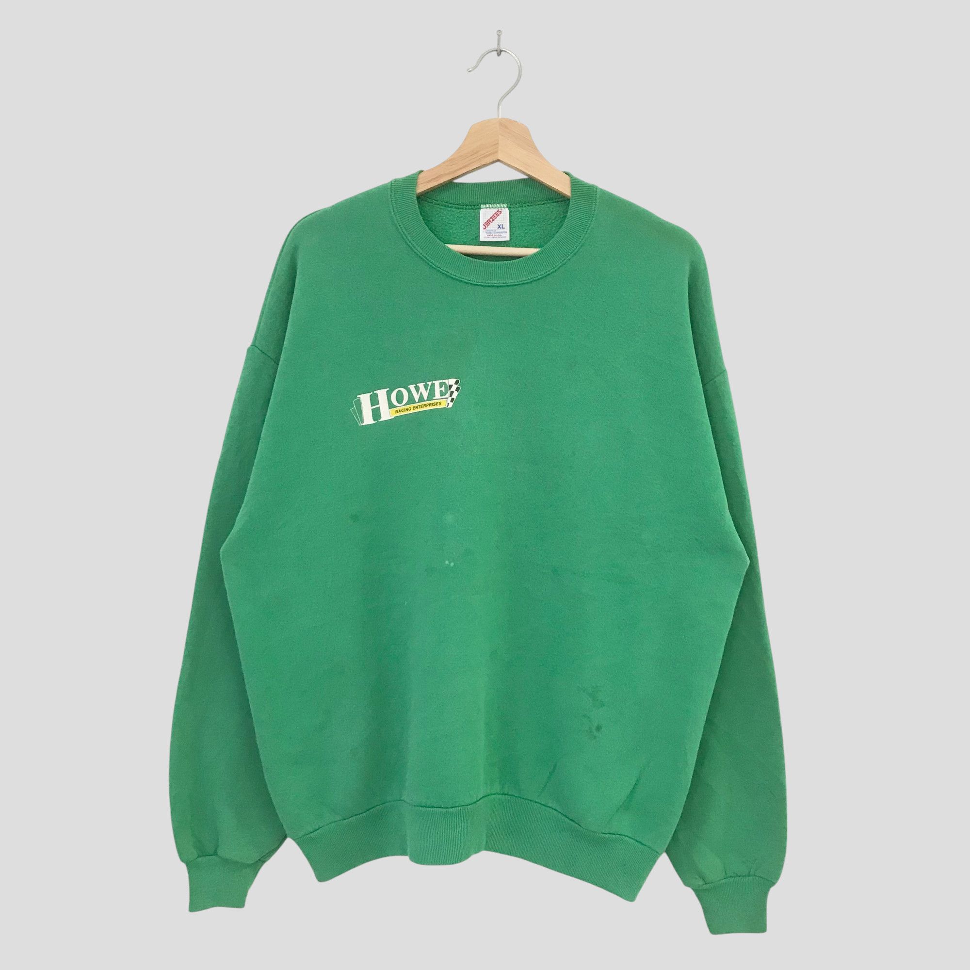 Howe Vintage 90's Howe Racing Green Sweatshirt - 568 Size US XL / EU 56 / 4 - 1 Thumbnail