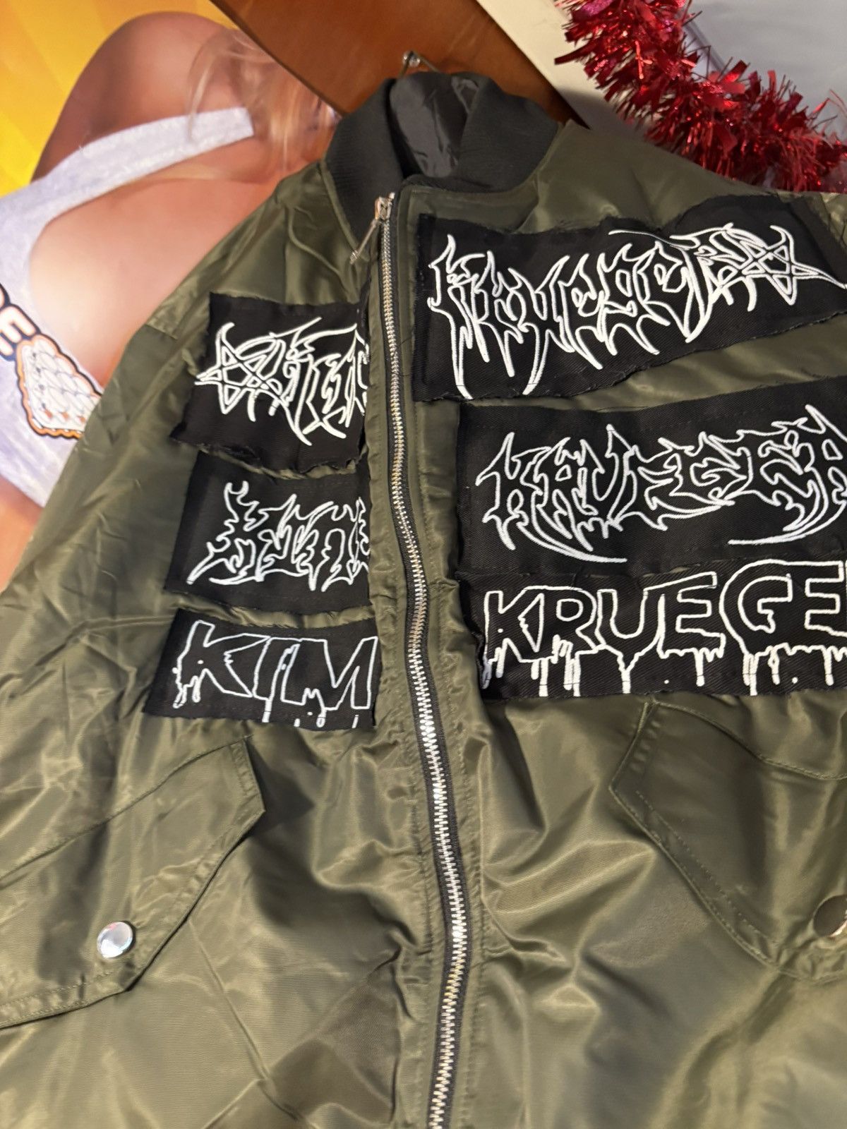 Destroy Lonely × Kim Krueger × Playboi Carti Kim Krueger Army Green Bomber Size US L / EU 52-54 / 3 - 5 Thumbnail