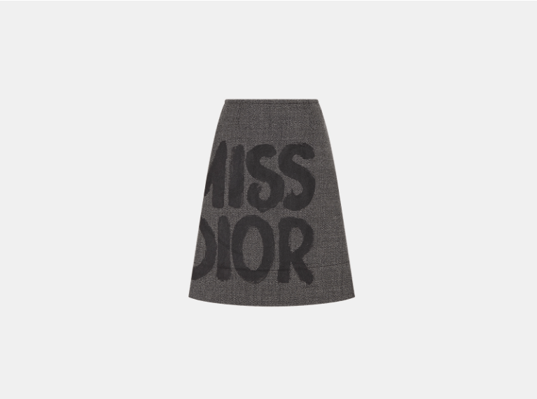 Dior o1w1db11225 451J09 Mini Skirt in Gray/Black Size 30" / US 8 / IT 44 - 1 Thumbnail