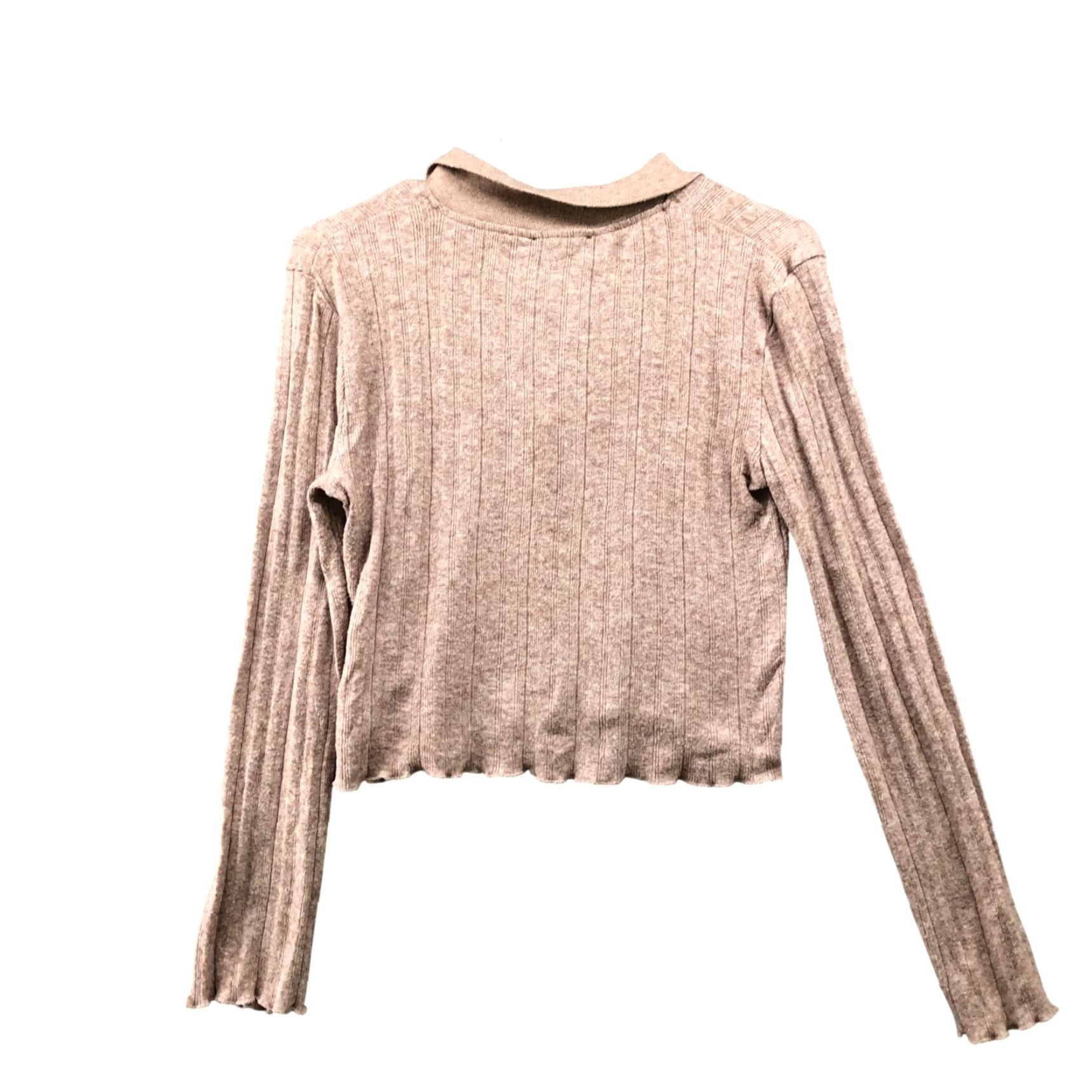 Zara Zara Lightweight Polo Sweater Womens L Light Brown Collared Ribbed Soft Knit Pullover Casual Fall Winter Women's L Brown Lightweight Polo Sweater Zara Size L / US 10 / IT 46 - 2 Thumbnail