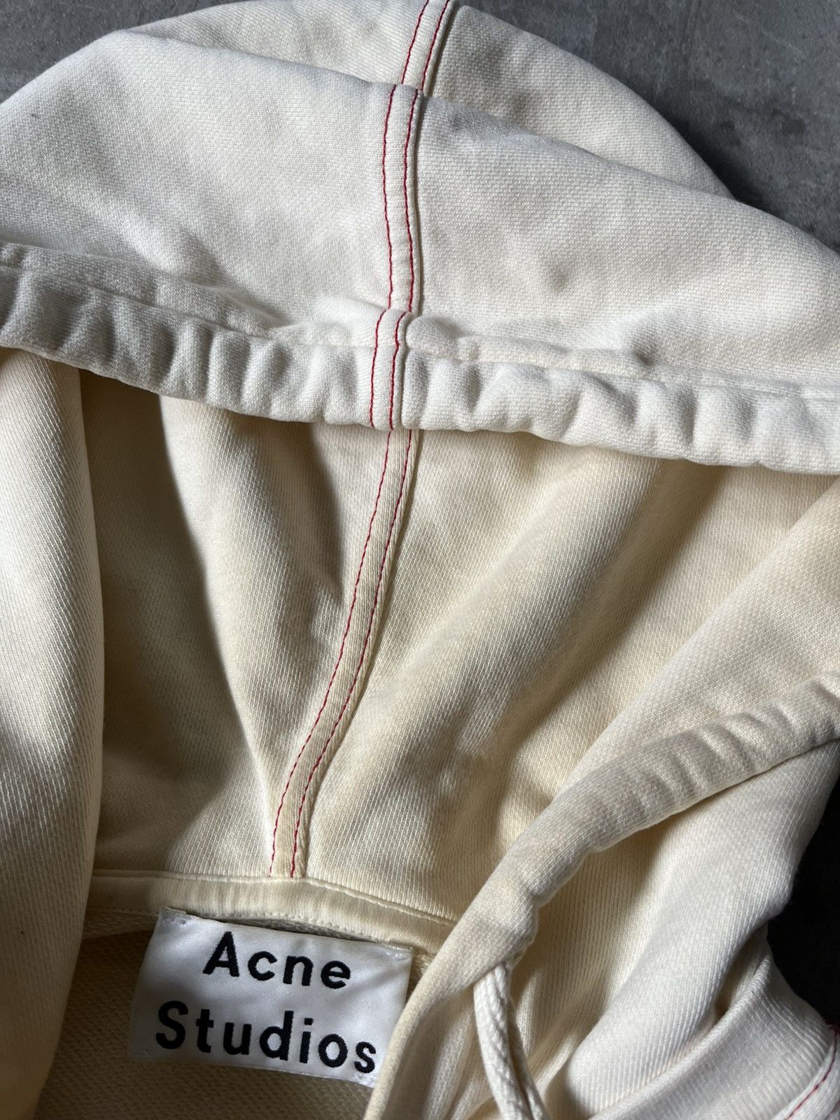 Acne Studios Acne Studios cream red striped hoodie basic Size US XS / EU 42 / 0 - 14 Thumbnail