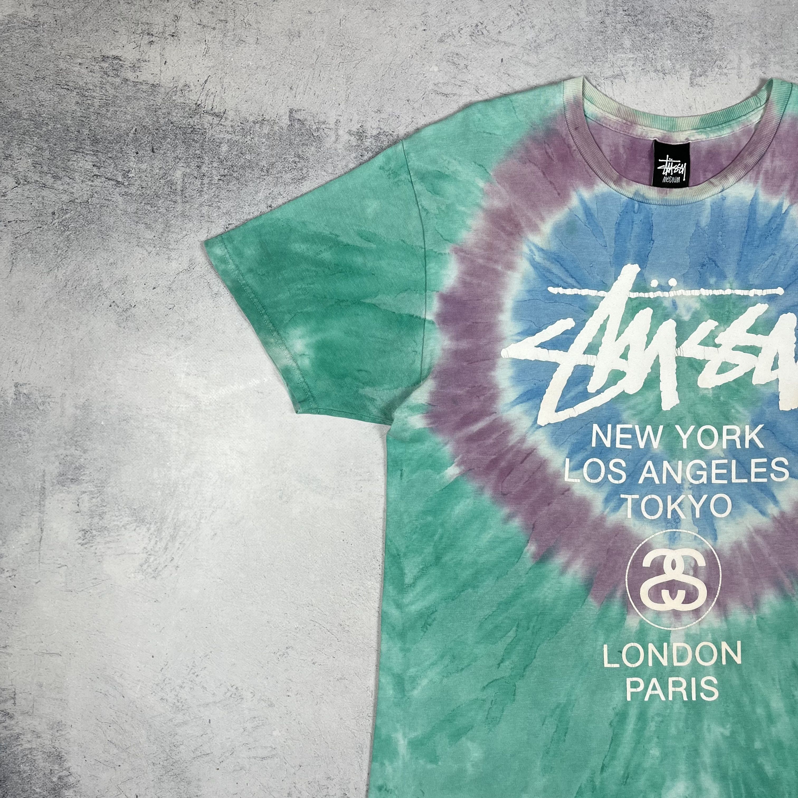 Stussy Vintage Stussy World Tour Big Logo Tie-Dye T Shirt 00’s Size US M / EU 48-50 / 2 - 6 Thumbnail