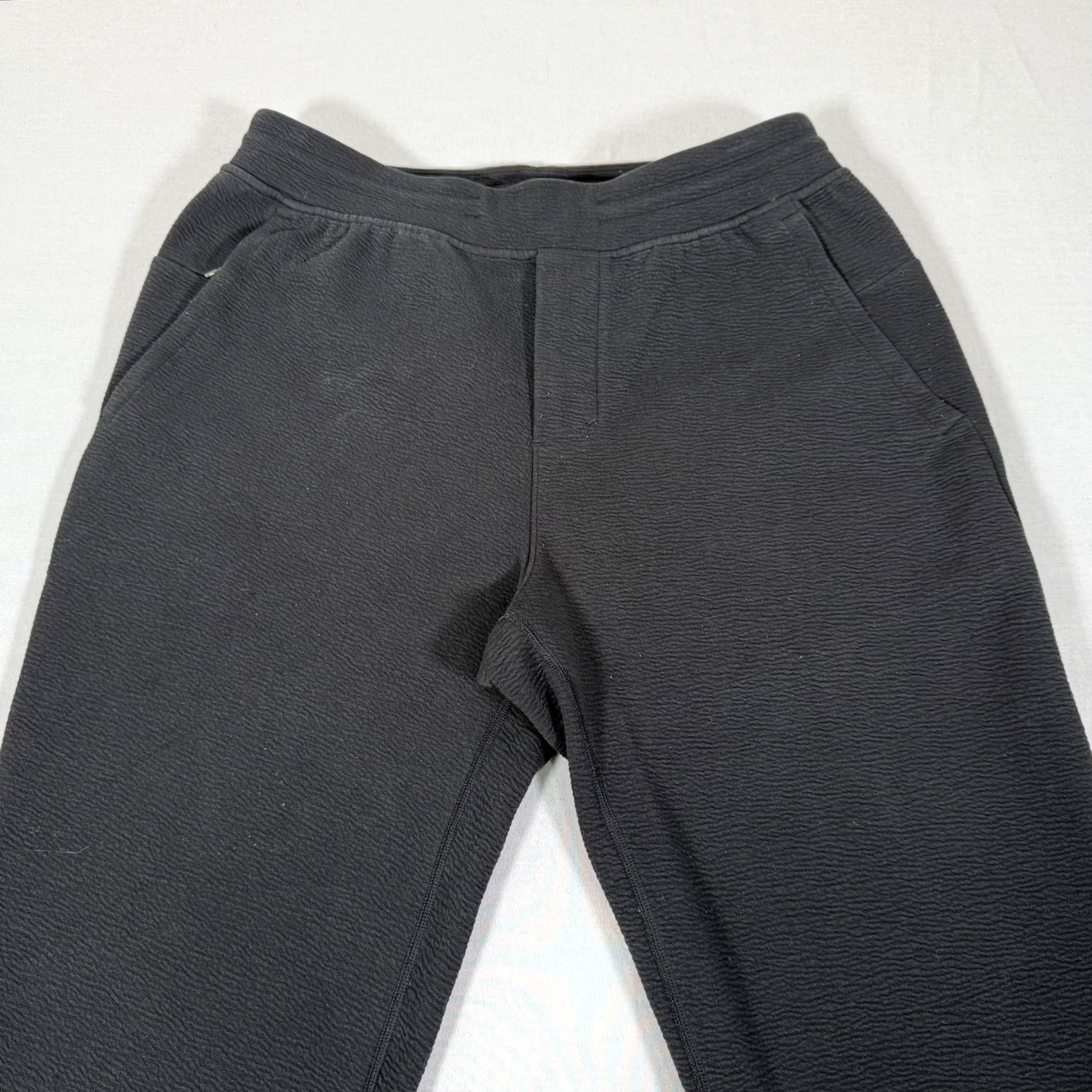 Lululemon Lululemon Pants Mens S Black Textured Knit Jogger Elastic Waist Size US 29 - 2 Thumbnail