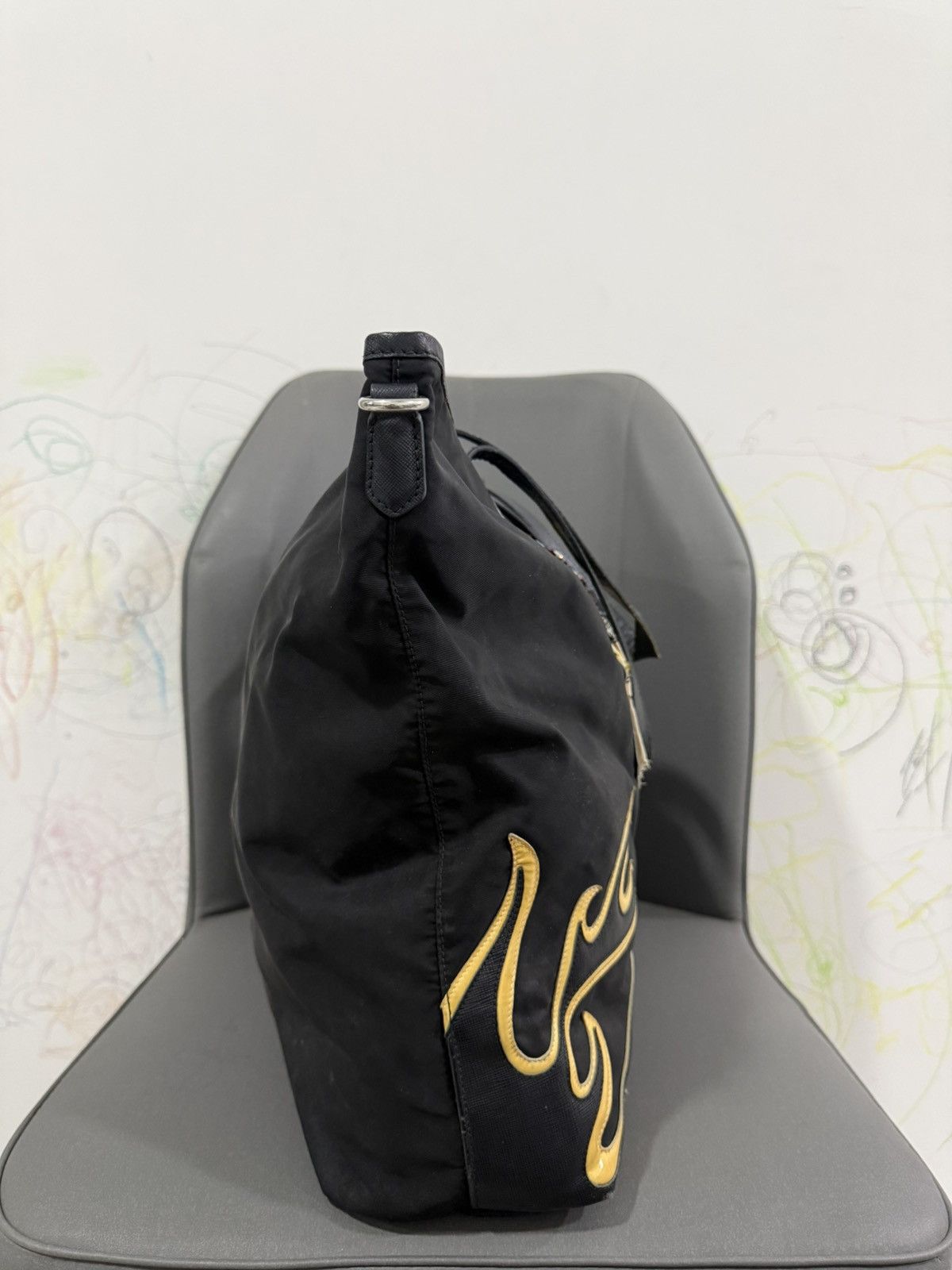 Prada Vintage Prada Black Medium Robot Tote Bag Size ONE SIZE - 3 Thumbnail