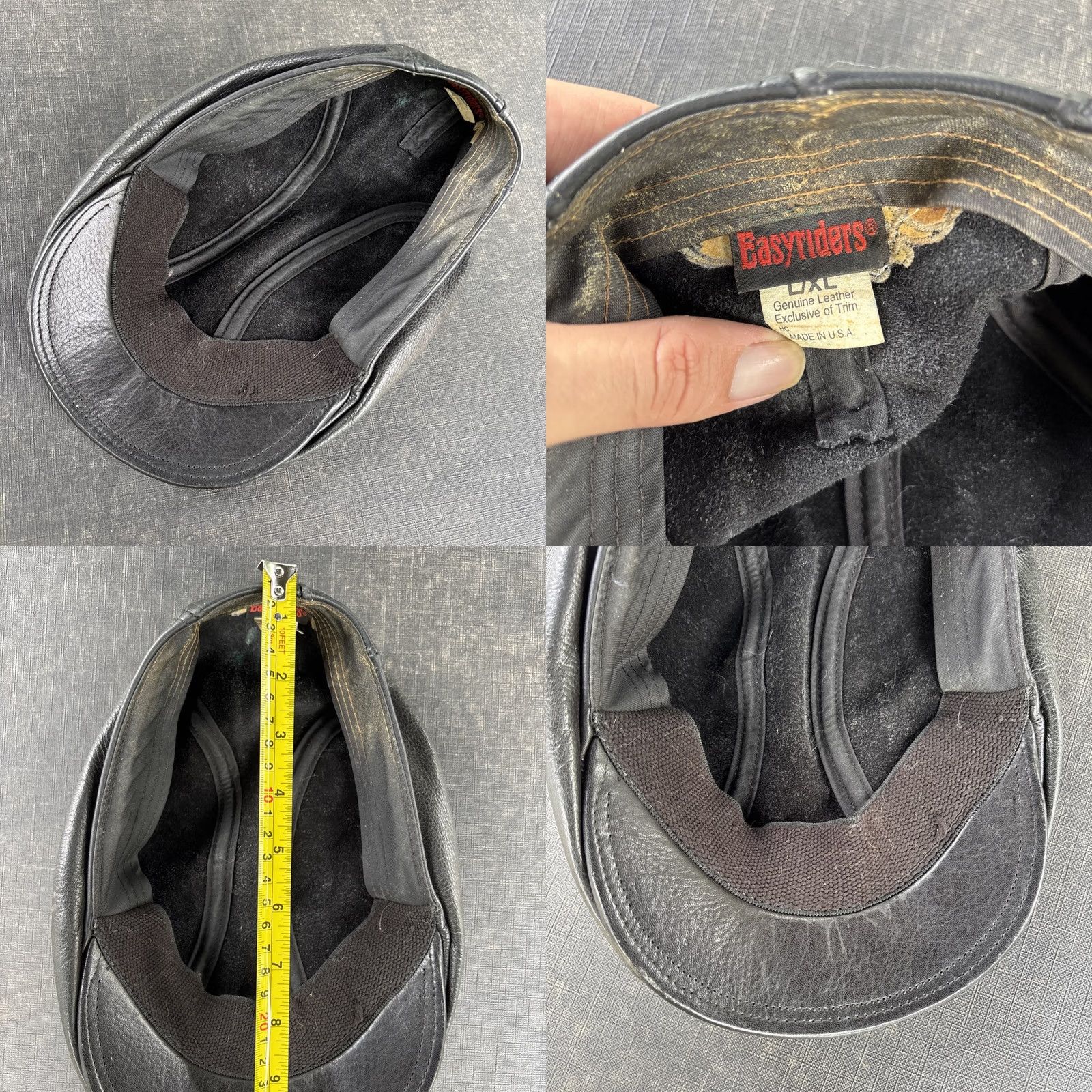 Vintage VINTAGE Easyriders Newsboy Cap Leather Black L/XL Men USA Cap Size ONE SIZE - 8 Thumbnail