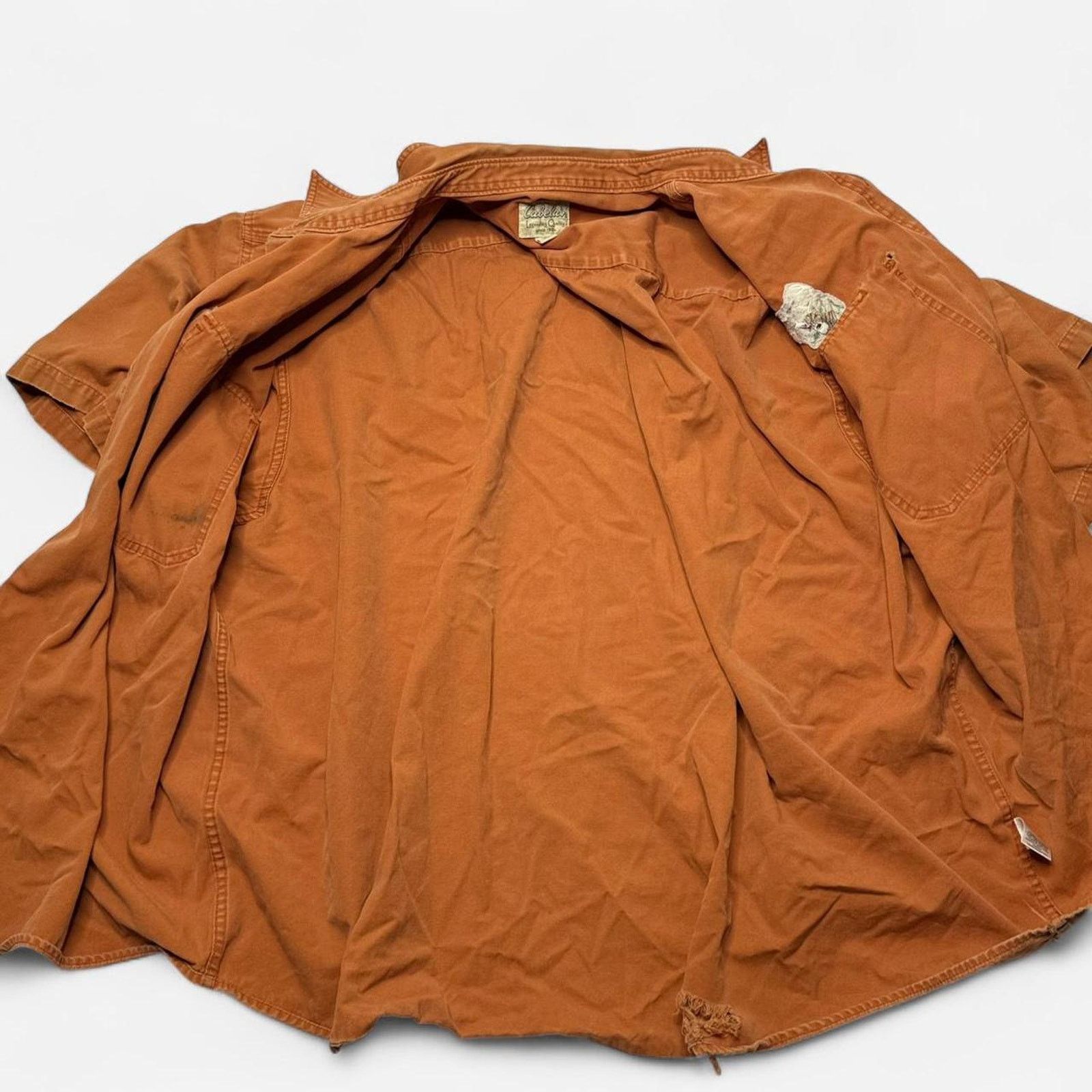 Cabelas Cabela’s Rust Orange Short Sleeve Button Shirt 4XL Tall Size US XXL / EU 58 / 5 - 4 Thumbnail