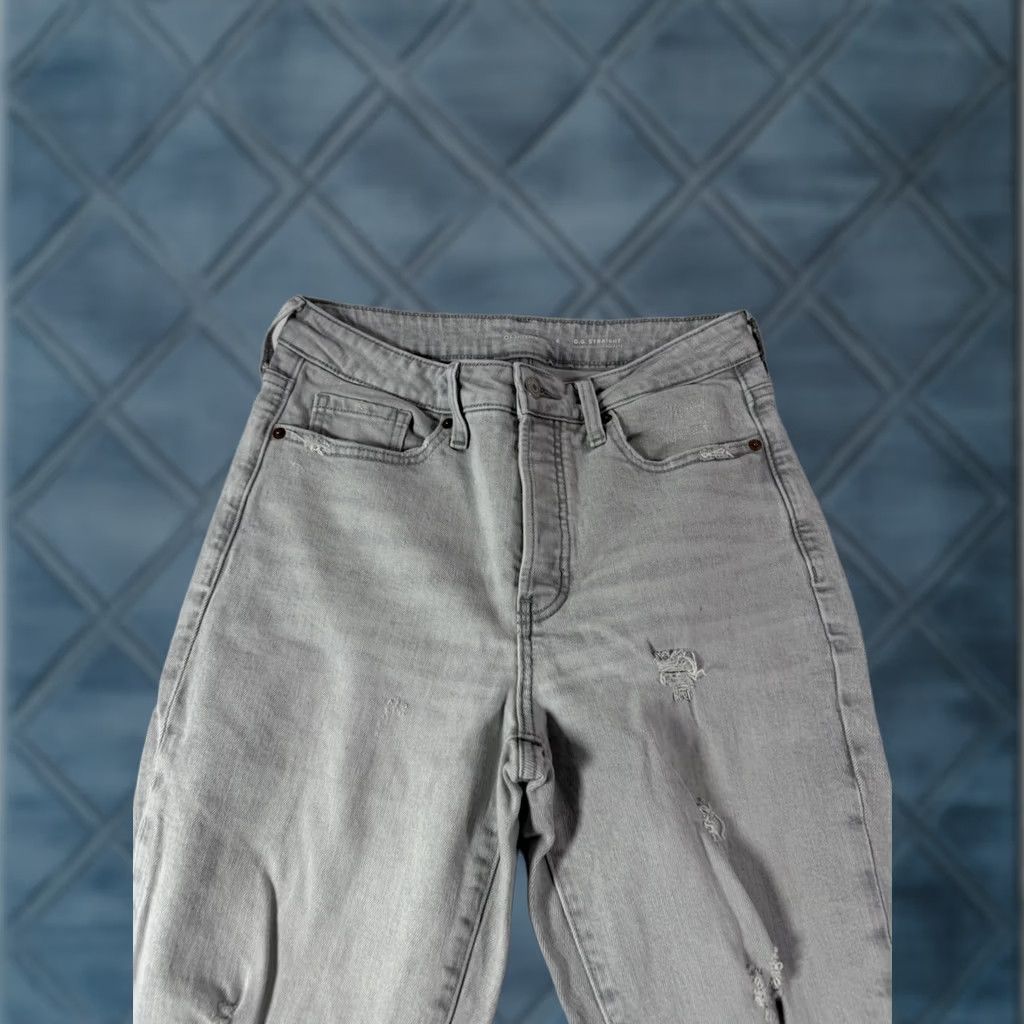 Old Navy Old Navy OG Straight High Rise Light Charcoal Jeans Size 6 - 90s Vintage Straight Leg Denim 5-Pocket Womens Jeans Size 28" / US 6 / IT 42 - 1 Thumbnail