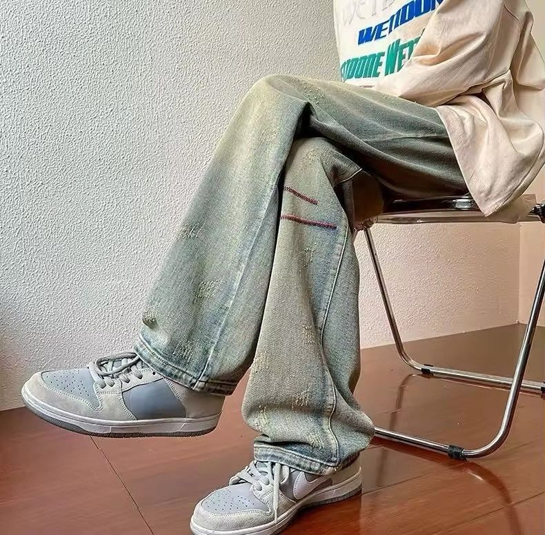 Japanese Brand × Jean Retro Washed Designer Loose Straight Leg Jeans Size US 32 / EU 48 - 6 Thumbnail