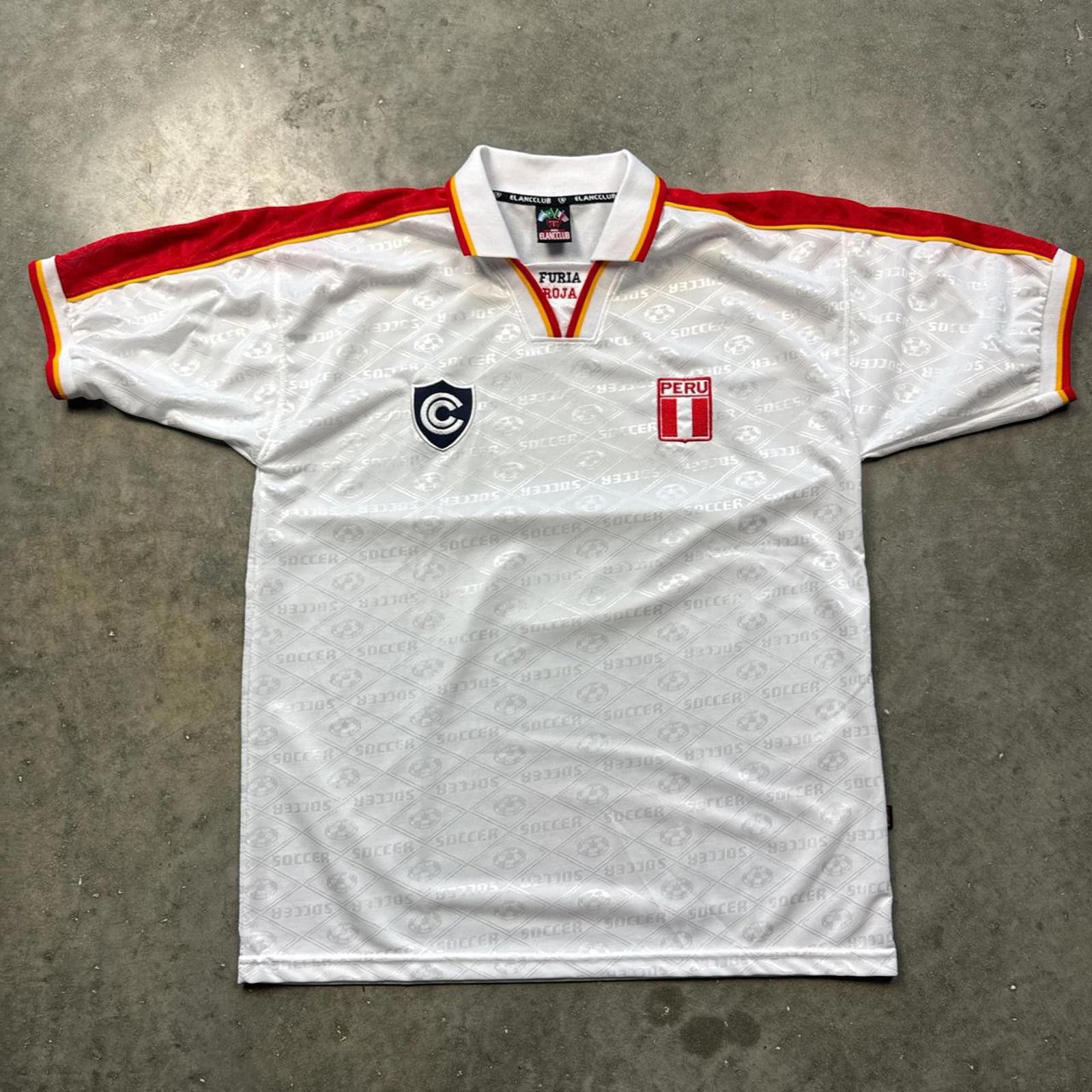 Other Peru 1990s Retro Football Jersey Futbol Jersey "Furia Roja" Size US L / EU 52-54 / 3 - 1 Thumbnail
