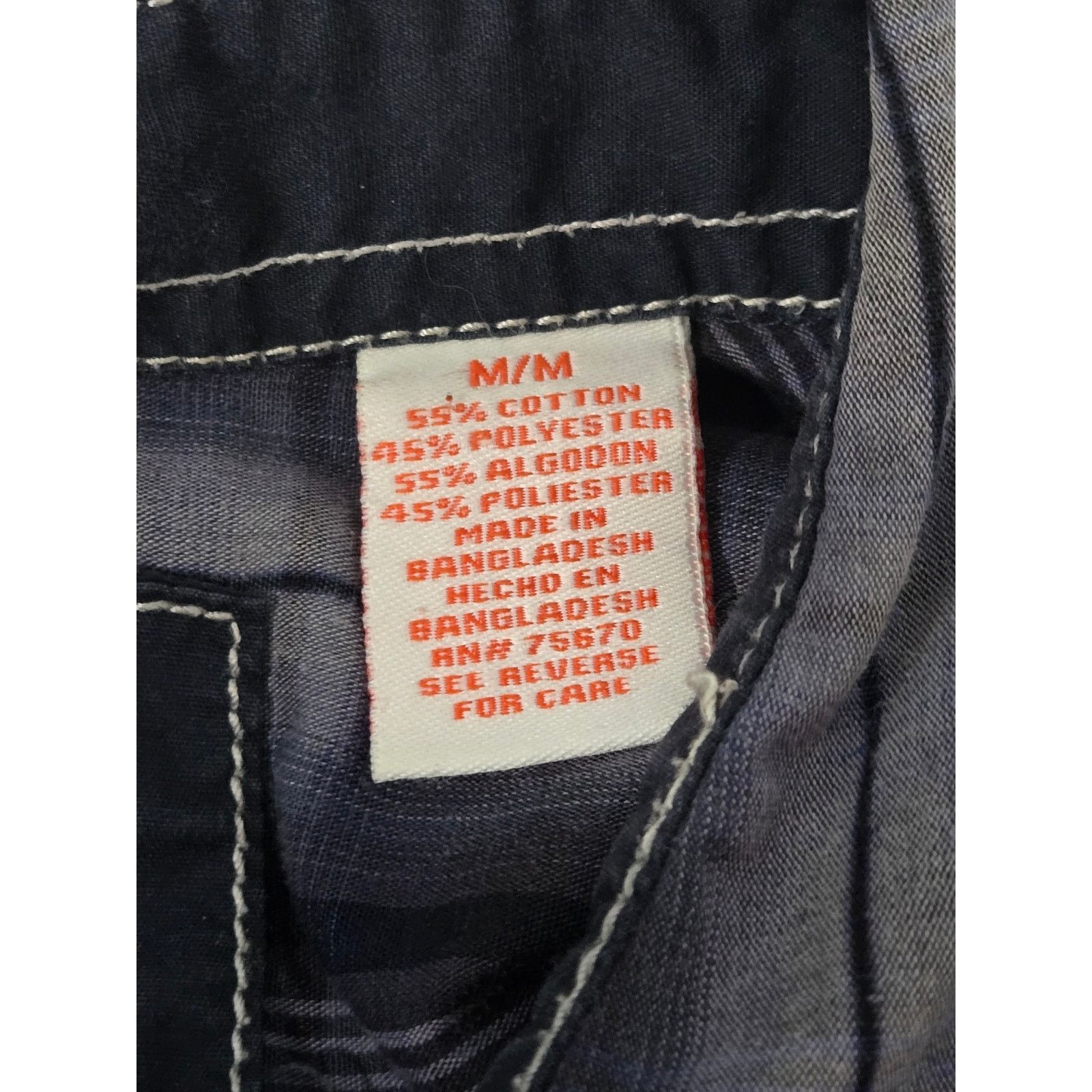 Other Michael Brandon Gray Blue Stripe Button Roll Tab Shirt Med Size US M / EU 48-50 / 2 - 5 Thumbnail