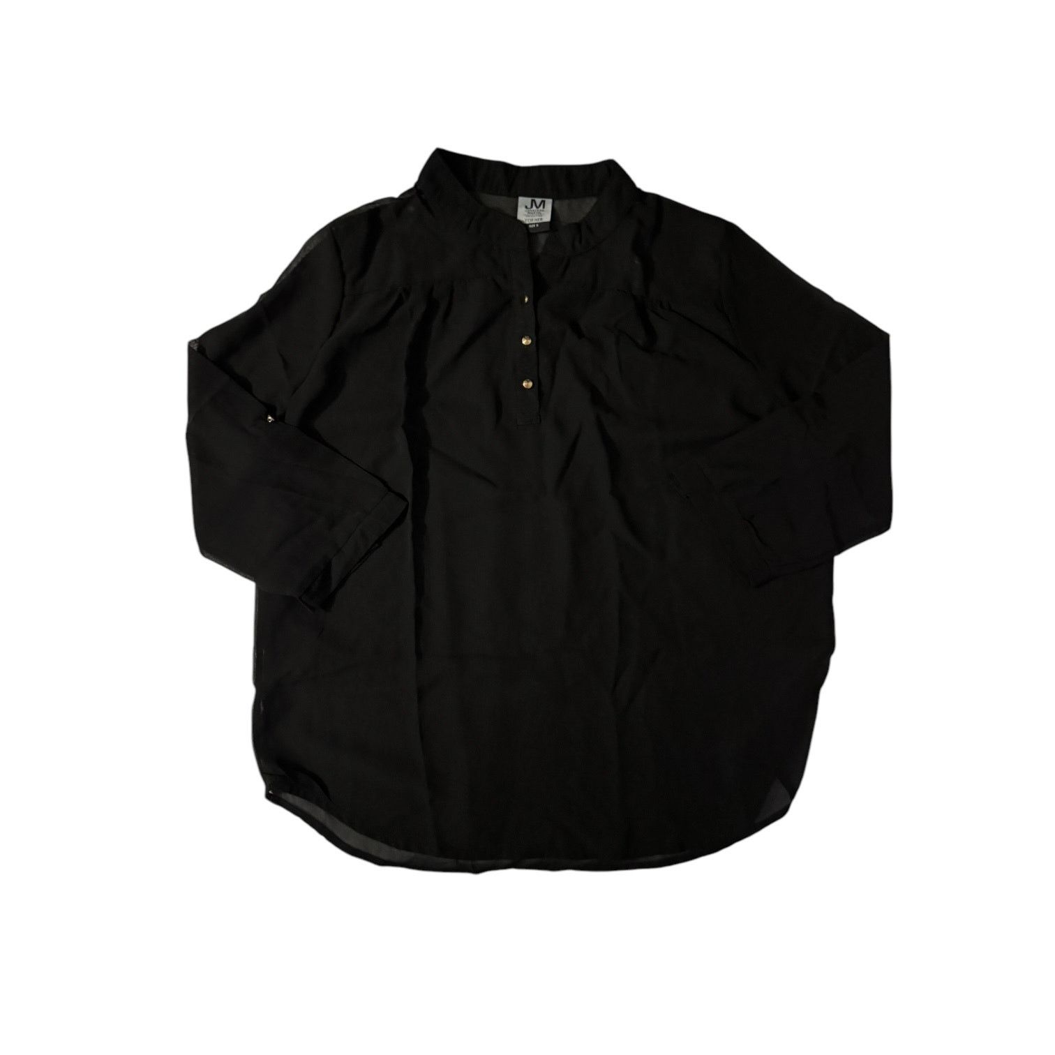 Other Jonathan Martin Womens Black Sheer Top w/Metallic Buttons SM Size S / US 4 / IT 40 - 1 Thumbnail