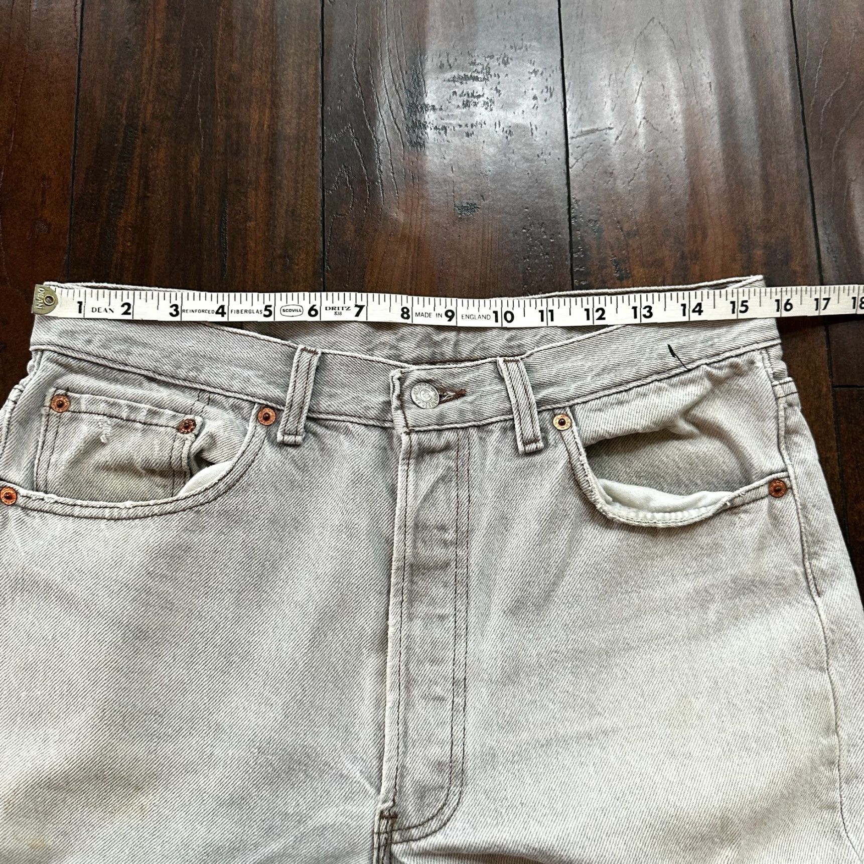 Levi's VTG Levi's 501 Jeans Button Fly 90s 80s Denim Grey 34x30 Men Classic Straight Vintage 501 XX Size US 34 / EU 50 - 6 Thumbnail
